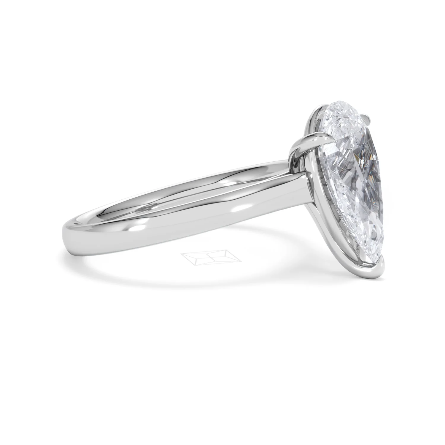 Amora Pear 3.00ct Lab Diamond Engagement Ring G/VS Set in 18K White Gold - Image 22