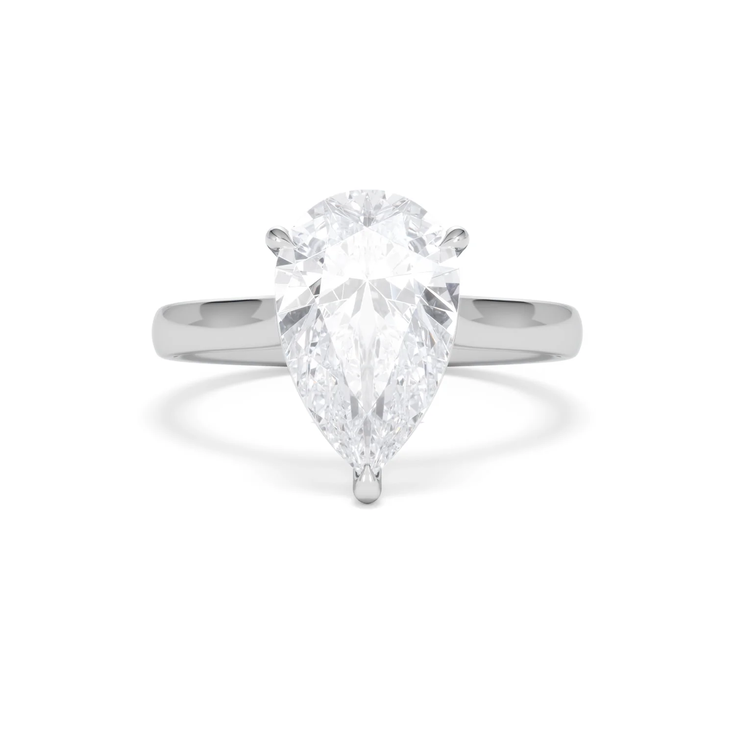 Amora Pear 3.00ct Lab Diamond Engagement Ring G/VS Set in 18K White Gold - Image 8