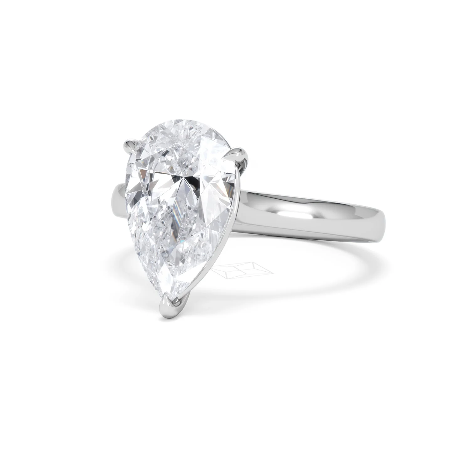 Amora Pear 3.00ct Lab Diamond Engagement Ring G/VS Set in 18K White Gold - Image 83