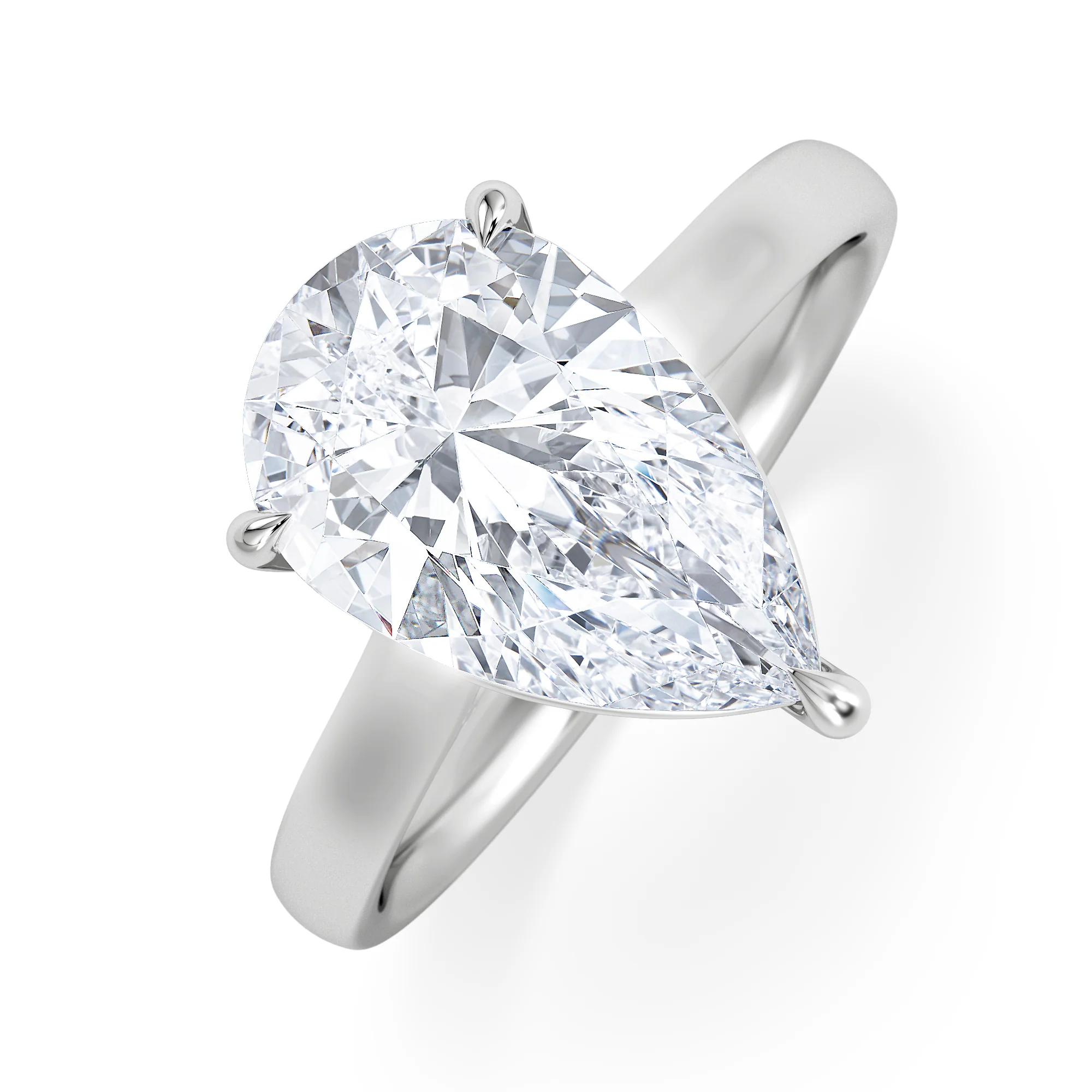 Amora Pear 3.00ct Lab Diamond Engagement Ring G/VS Set in Platinum