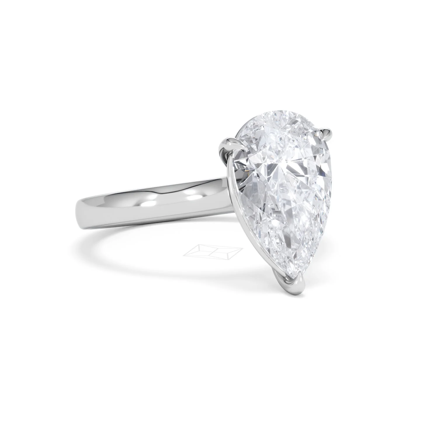 Amora Pear 3.00ct Lab Diamond Engagement Ring G/VS Set in Platinum - Image 14