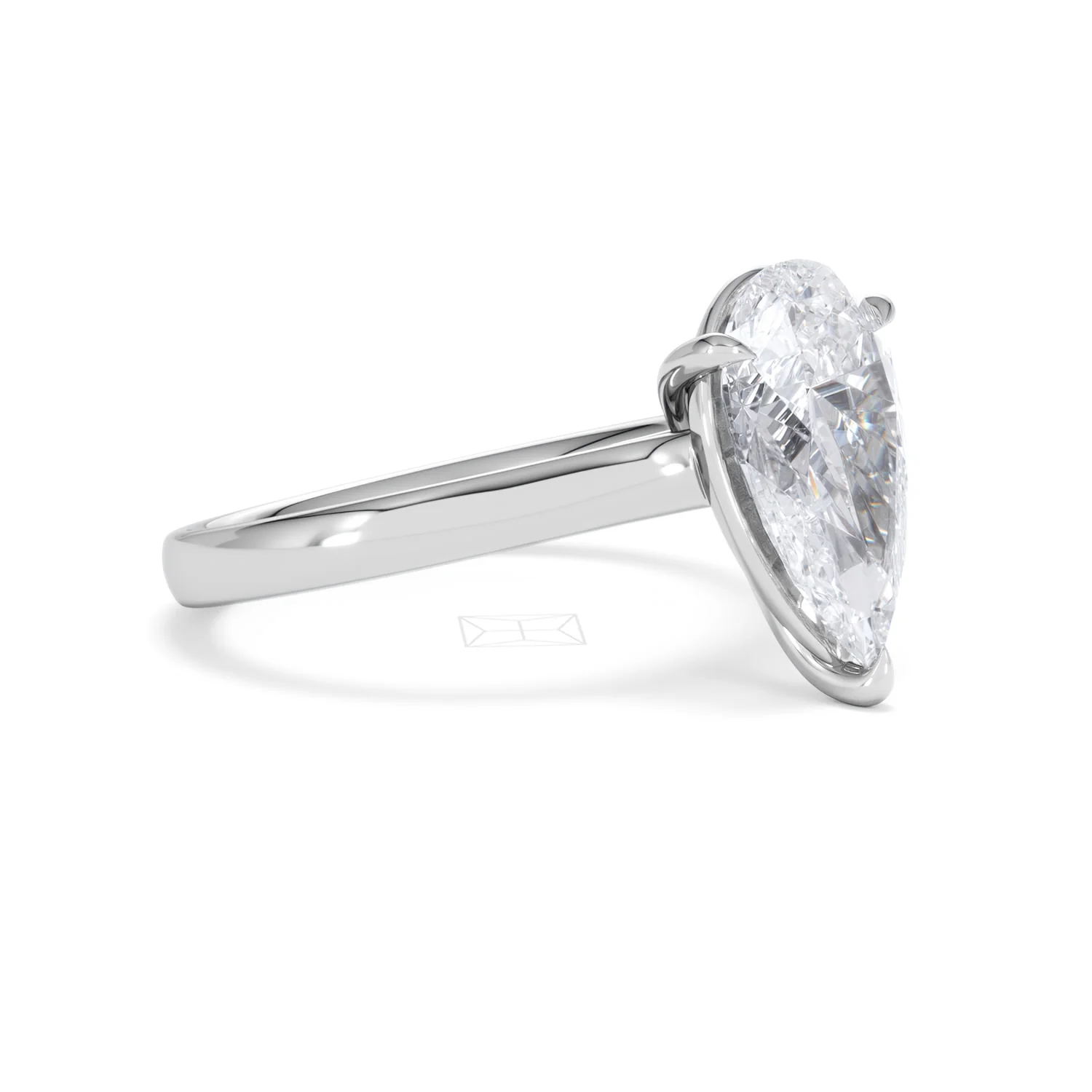 Amora Pear 3.00ct Lab Diamond Engagement Ring G/VS Set in Platinum - Image 19