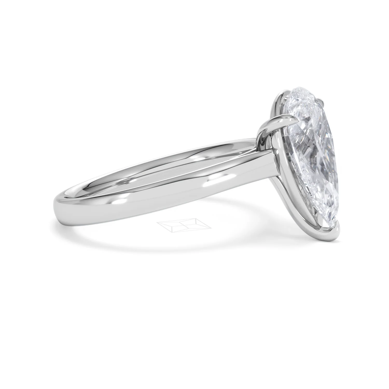 Amora Pear 3.00ct Lab Diamond Engagement Ring G/VS Set in Platinum - Image 23