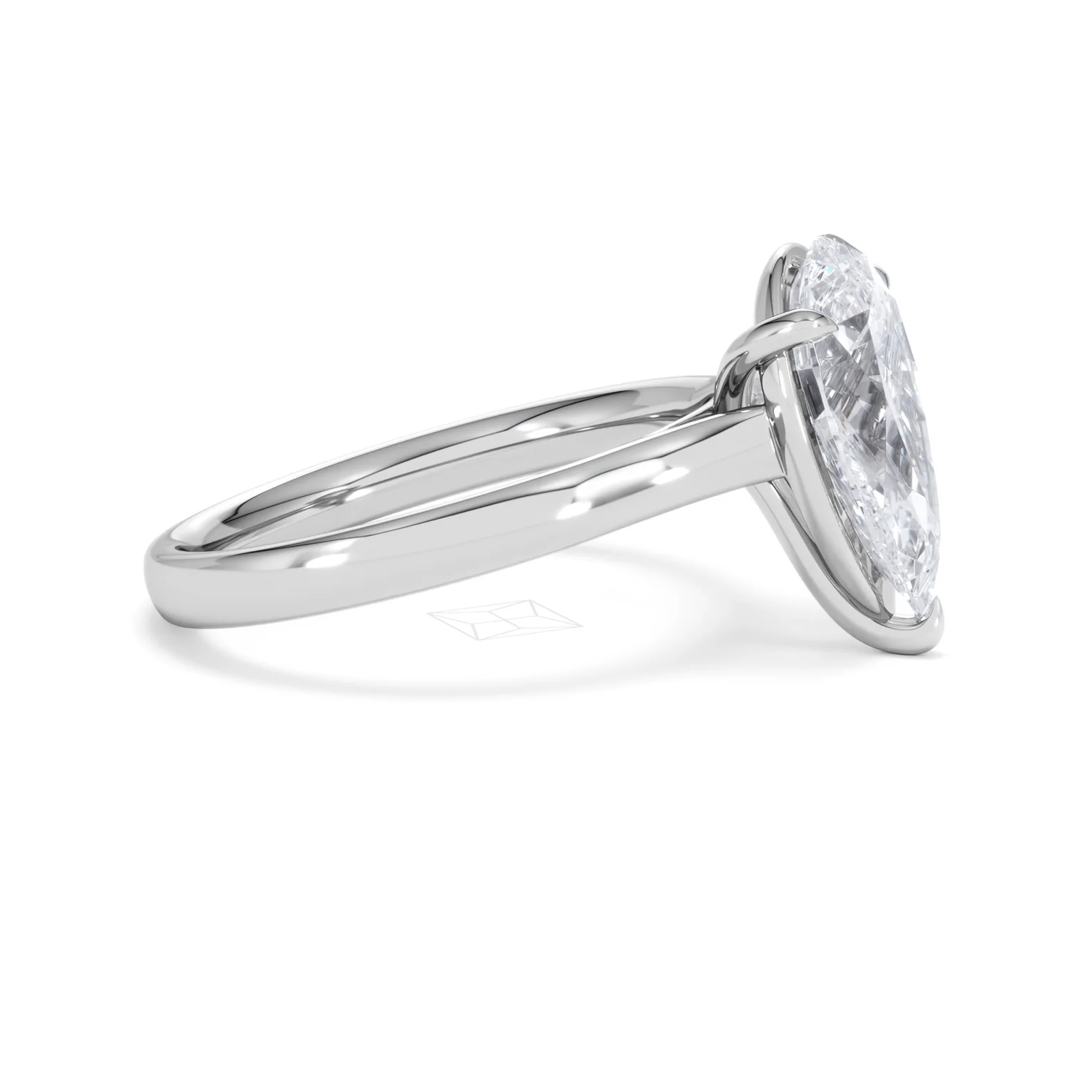 Amora Pear 3.00ct Lab Diamond Engagement Ring G/VS Set in Platinum - Image 24