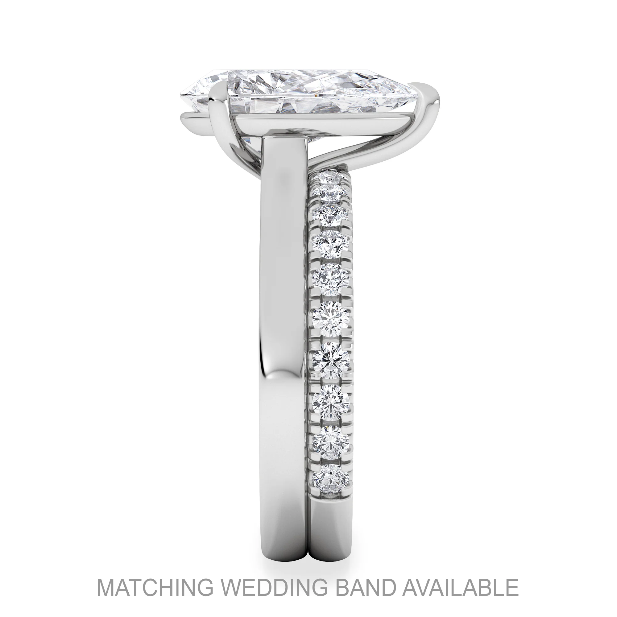 Amora Pear 3.00ct Lab Diamond Engagement Ring G/VS Set in Platinum - Image 5