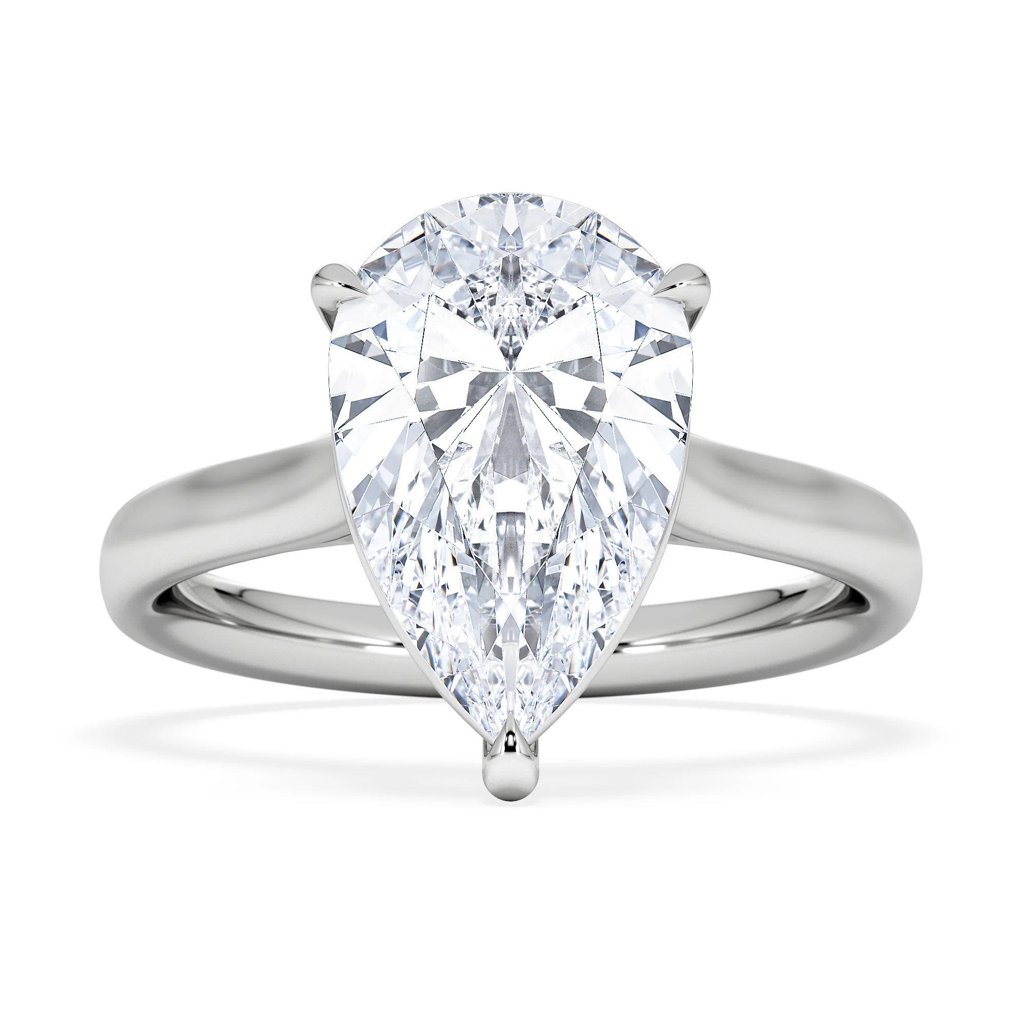 Amora Pear 3.00ct Lab Diamond Engagement Ring G/VS Set in Platinum - Image 6