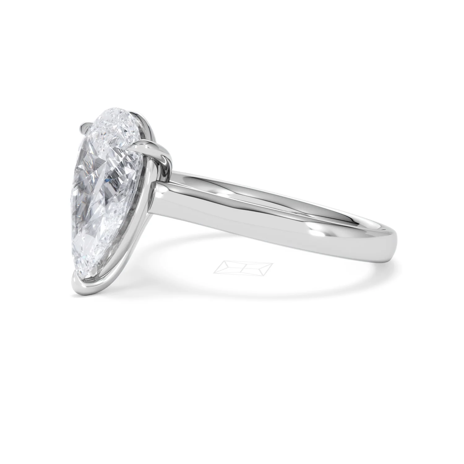 Amora Pear 3.00ct Lab Diamond Engagement Ring G/VS Set in Platinum - Image 75