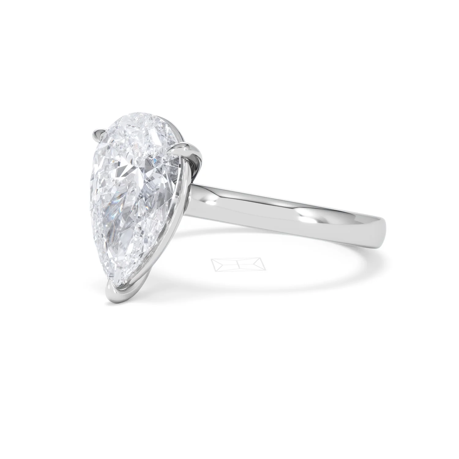 Amora Pear 3.00ct Lab Diamond Engagement Ring G/VS Set in Platinum - Image 79