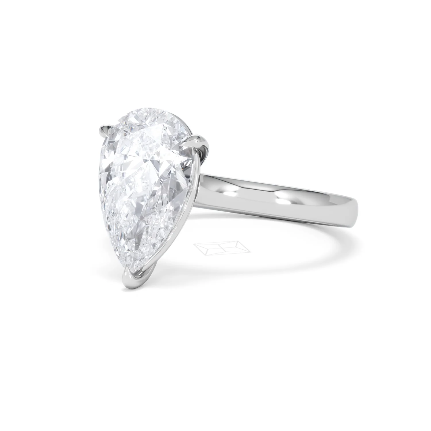 Amora Pear 3.00ct Lab Diamond Engagement Ring G/VS Set in Platinum - Image 81