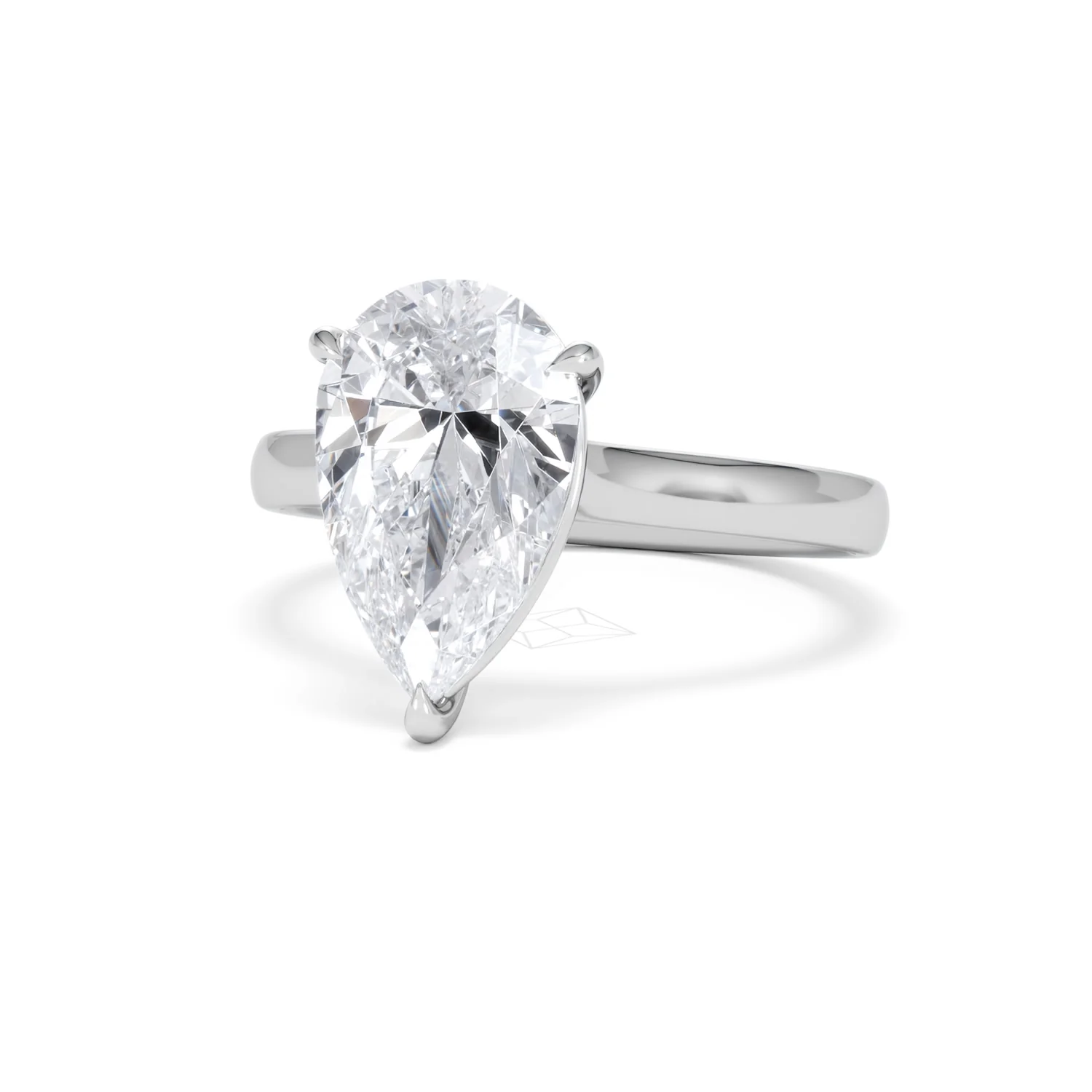 Amora Pear 3.00ct Lab Diamond Engagement Ring G/VS Set in Platinum - Image 84