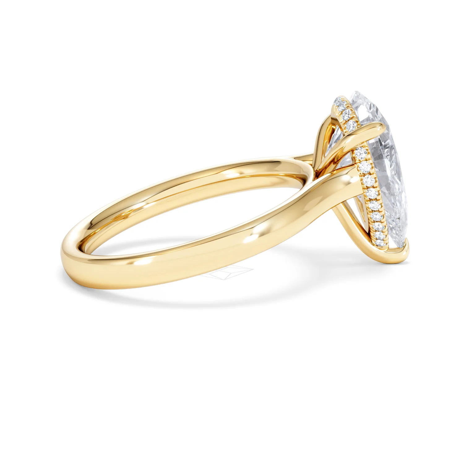 Amora Pear 3.11ct Hidden Halo Lab Diamond Engagement Ring G/VS Set in 18K Gold - Image 30