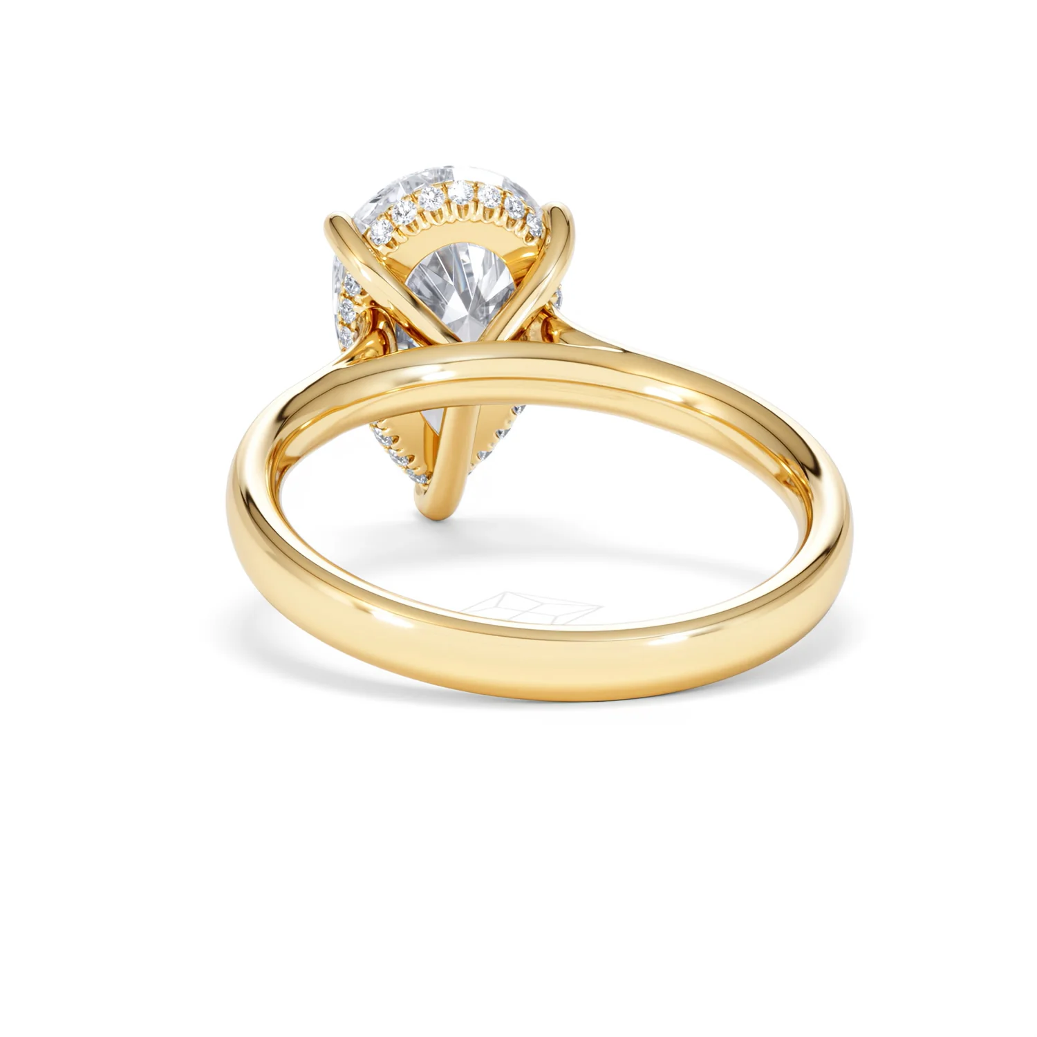 Amora Pear 3.11ct Hidden Halo Lab Diamond Engagement Ring G/VS Set in 18K Gold - Image 51