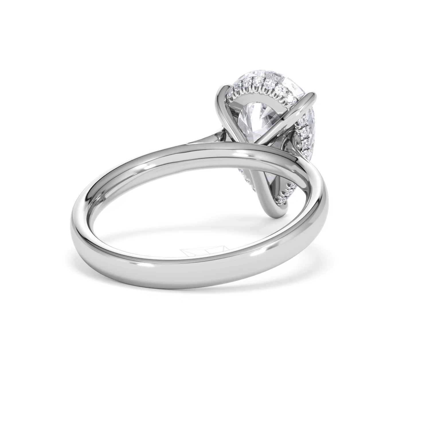 Amora Pear 3.11ct Hidden Halo Lab Diamond Engagement Ring G/VS Set in 18K White Gold - Image 42
