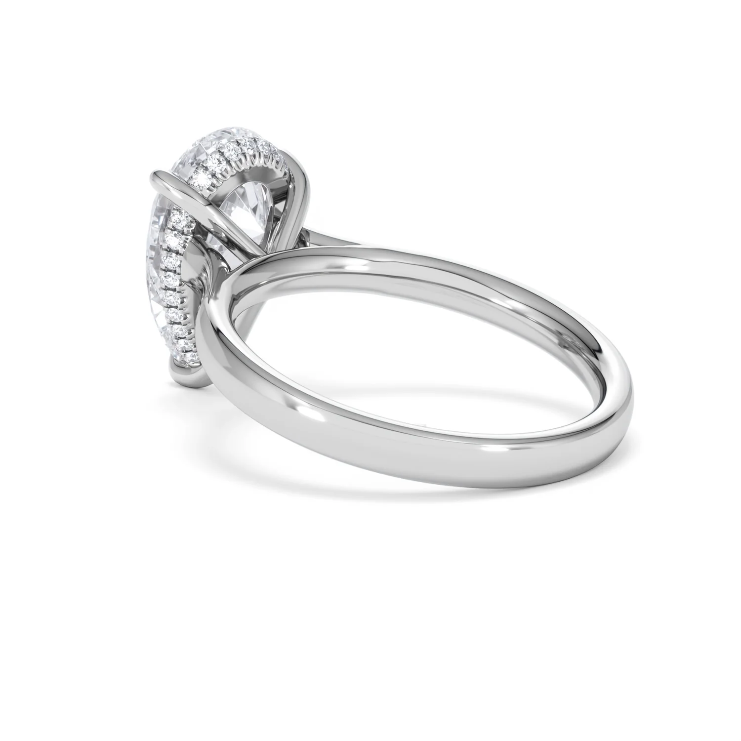 Amora Pear 3.11ct Hidden Halo Lab Diamond Engagement Ring G/VS Set in 18K White Gold - Image 58