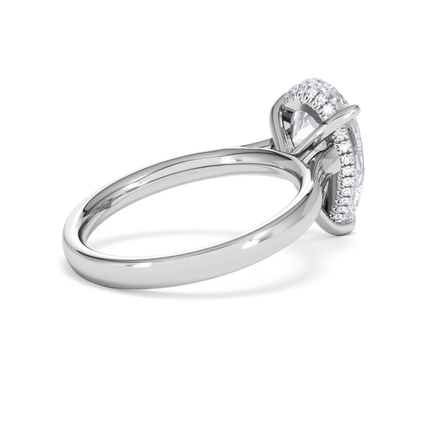 Amora Pear 3.11ct Hidden Halo Lab Diamond Engagement Ring G/VS Set in Platinum - Image 36