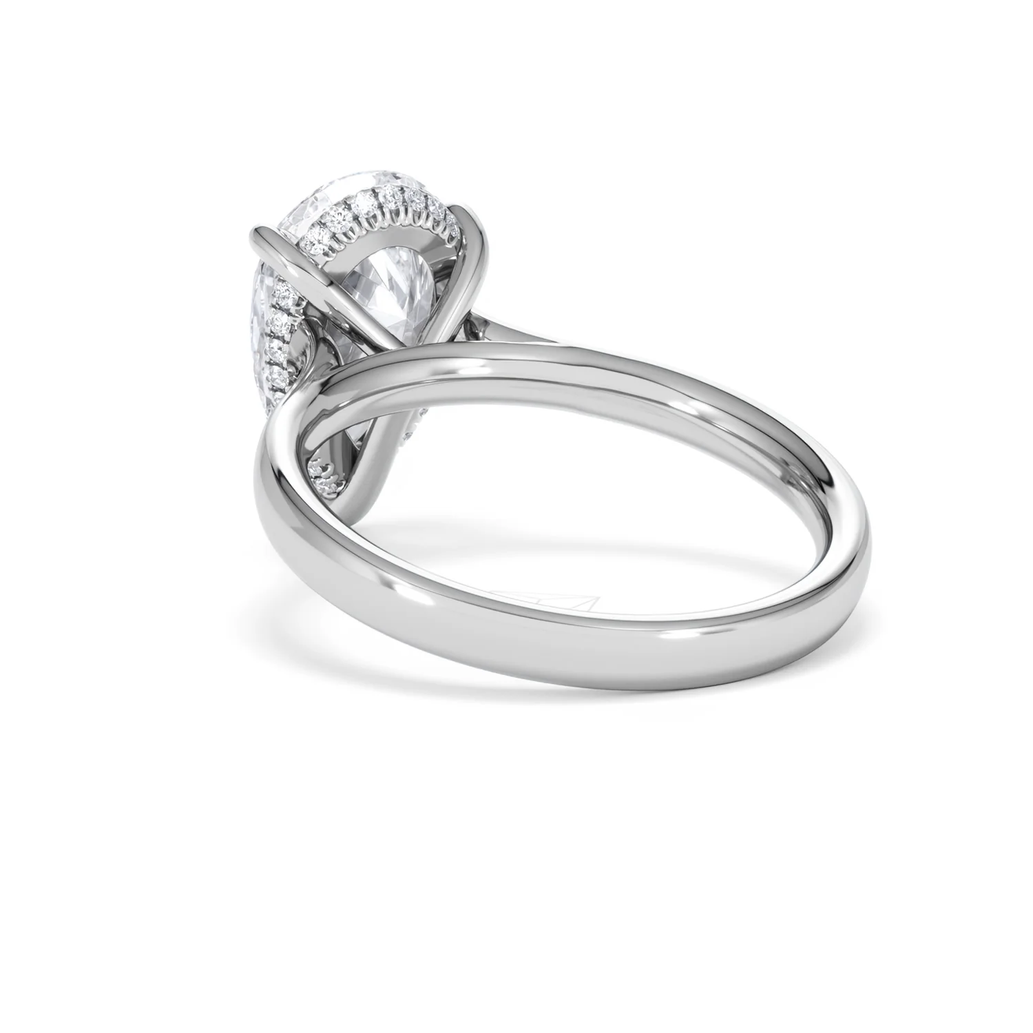 Amora Pear 3.11ct Hidden Halo Lab Diamond Engagement Ring G/VS Set in Platinum - Image 55