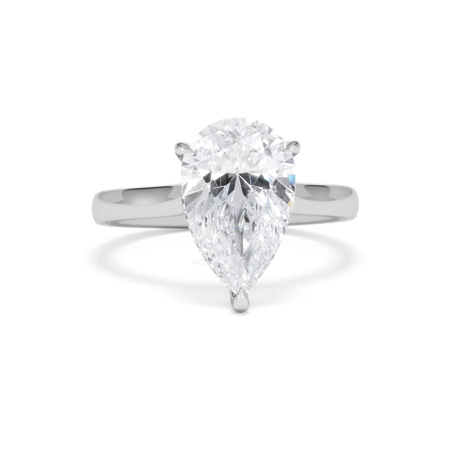 Amora Pear 3.11ct Hidden Halo Lab Diamond Engagement Ring G/VS Set in Platinum - Image 9