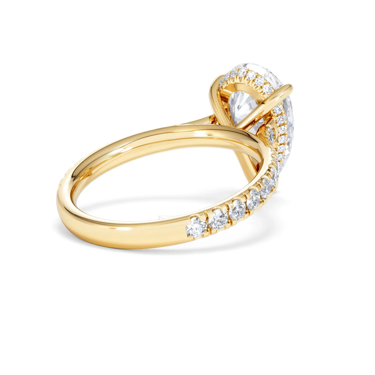 Amora Pear 3.36ct Hidden Halo Lab Diamond Engagement Ring With Side Stones Set in 18K Gold - Image 40