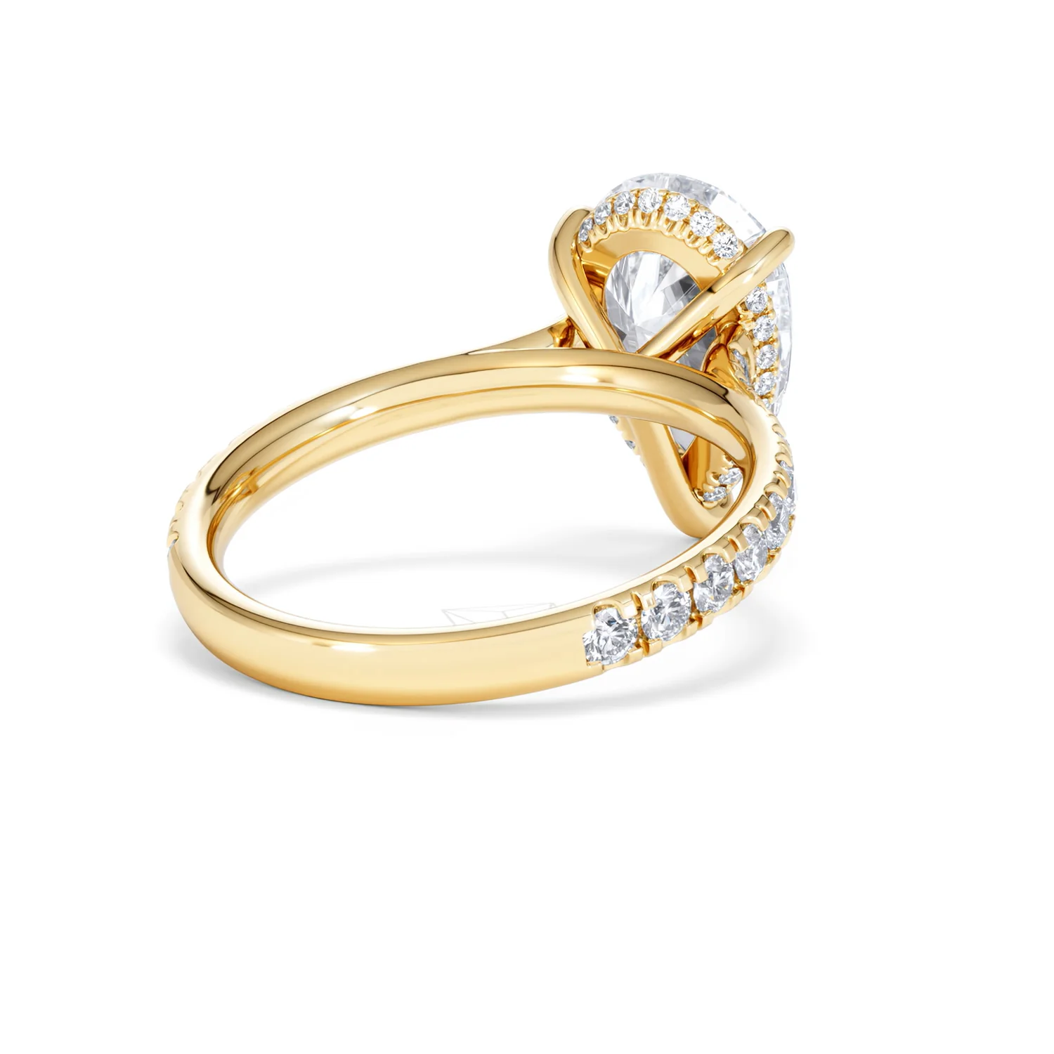 Amora Pear 3.36ct Hidden Halo Lab Diamond Engagement Ring With Side Stones Set in 18K Gold - Image 42