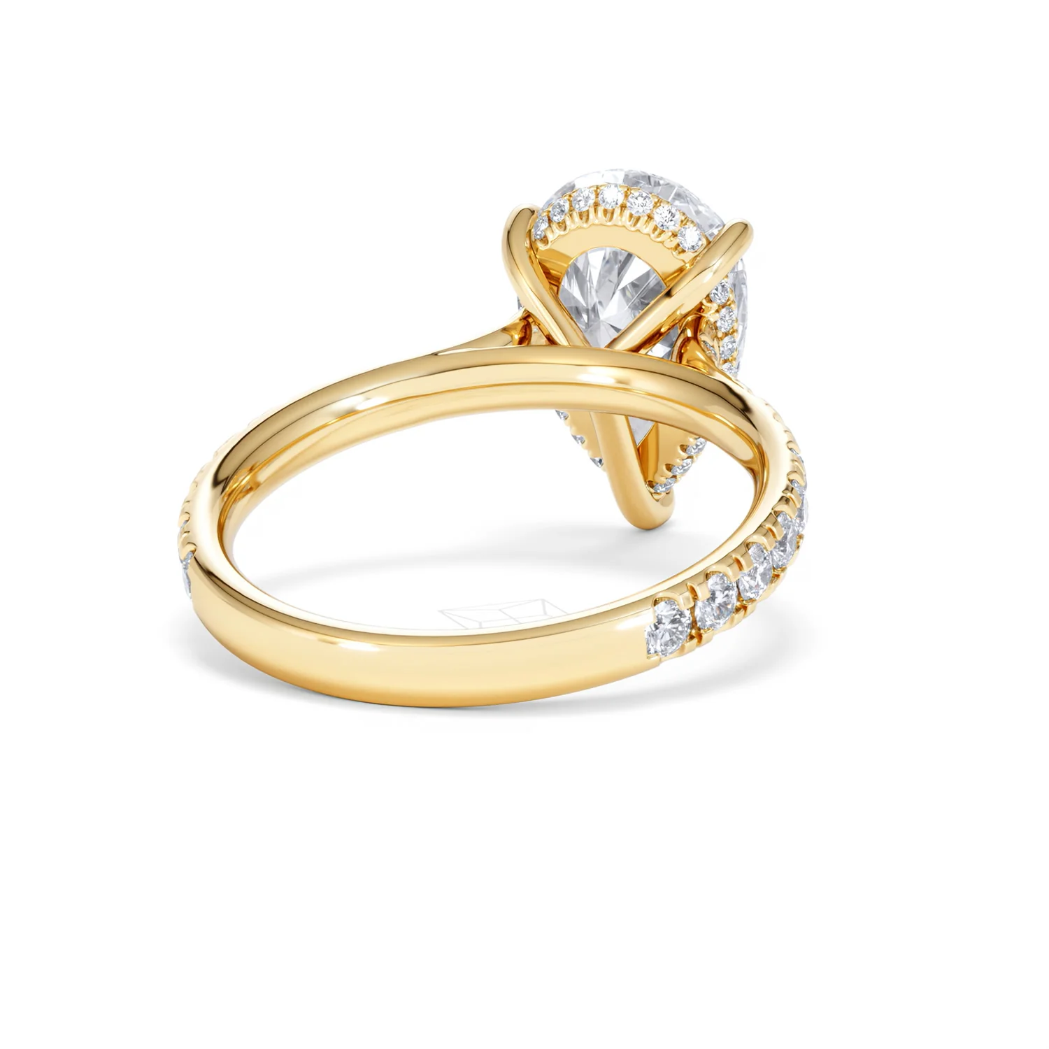 Amora Pear 3.36ct Hidden Halo Lab Diamond Engagement Ring With Side Stones Set in 18K Gold - Image 44