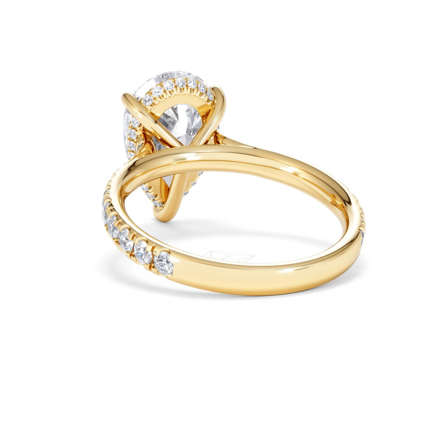 Amora Pear 3.36ct Hidden Halo Lab Diamond Engagement Ring With Side Stones Set in 18K Gold - Image 54