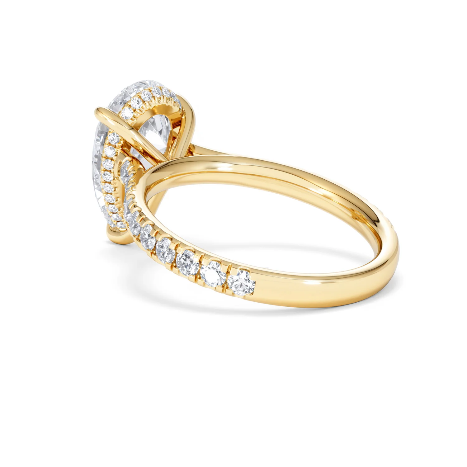 Amora Pear 3.36ct Hidden Halo Lab Diamond Engagement Ring With Side Stones Set in 18K Gold - Image 59
