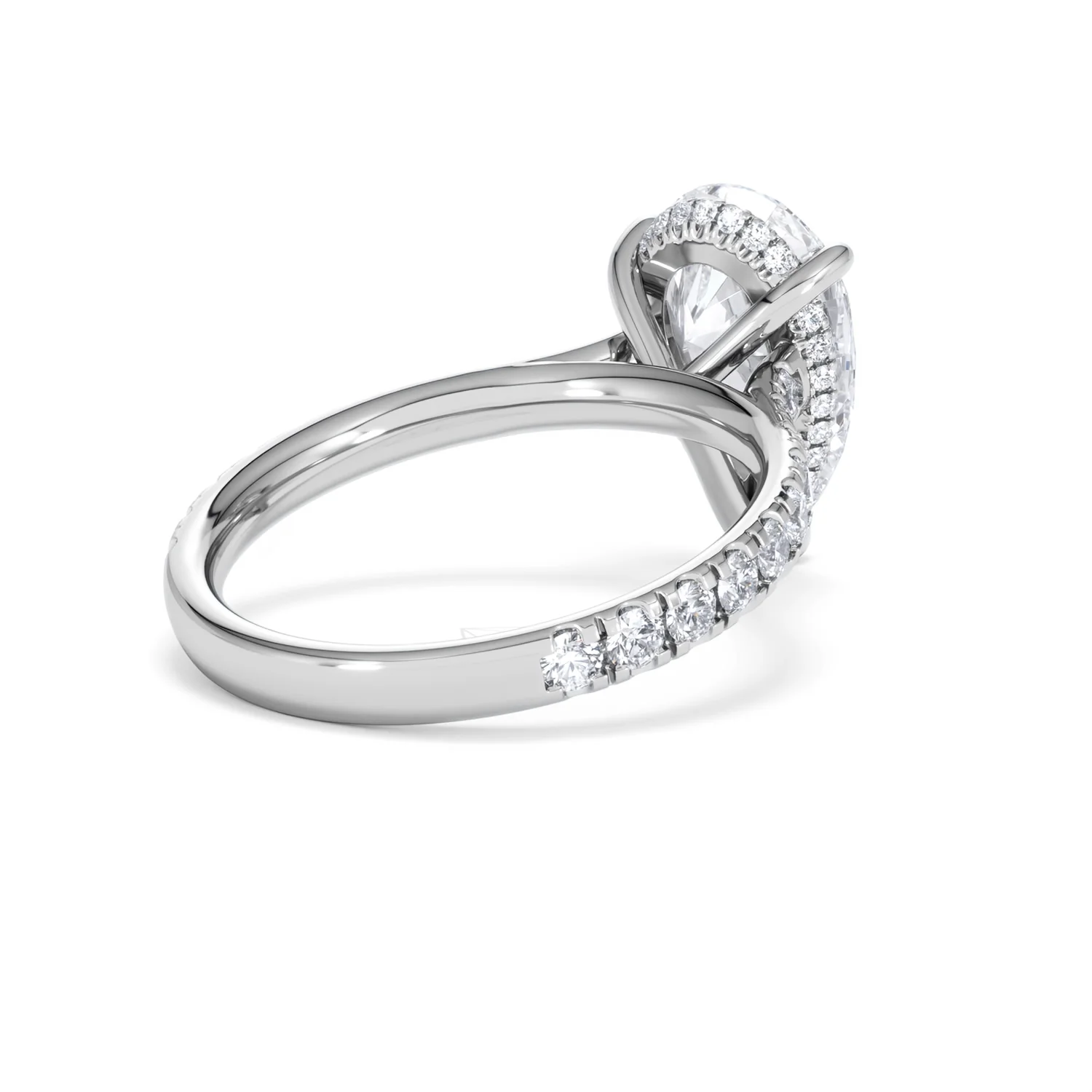Amora Pear 3.36ct Hidden Halo Lab Diamond Engagement Ring With Side Stones Set in 18K Platinum - Image 39