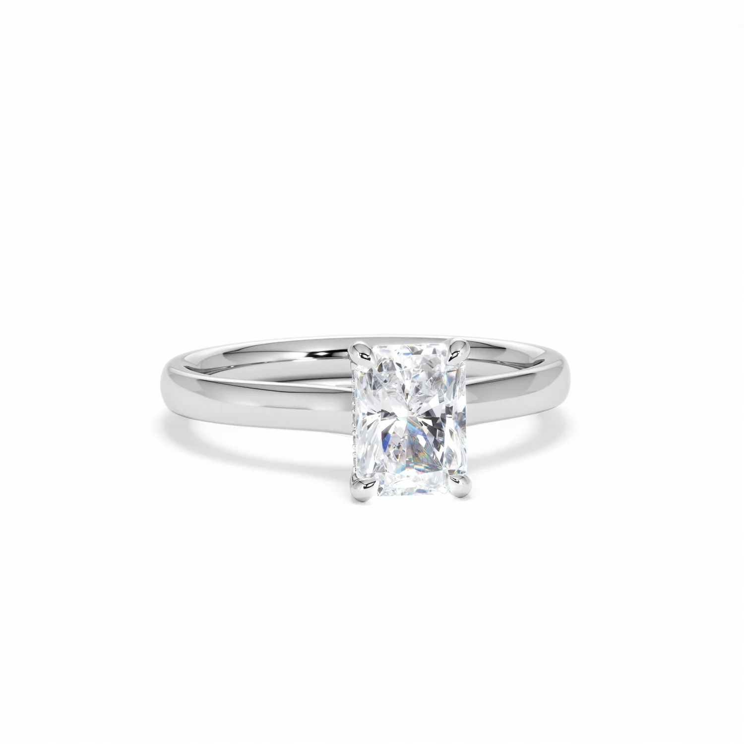 Amora Radiant 1.00ct Hidden Halo Diamond Engagement Ring G/VS1 Set in 18K White Gold - Image 12