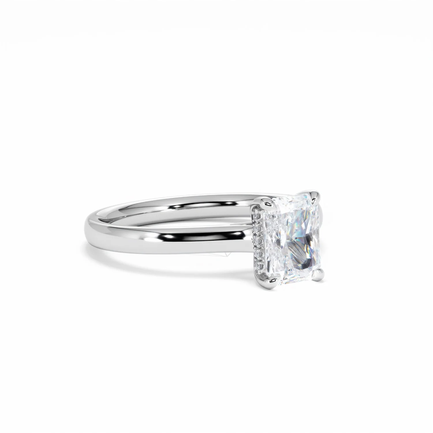 Amora Radiant 1.00ct Hidden Halo Diamond Engagement Ring G/VS1 Set in 18K White Gold - Image 17