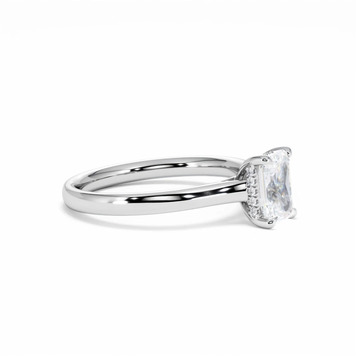 Amora Radiant 1.00ct Hidden Halo Diamond Engagement Ring G/VS1 Set in 18K White Gold - Image 23