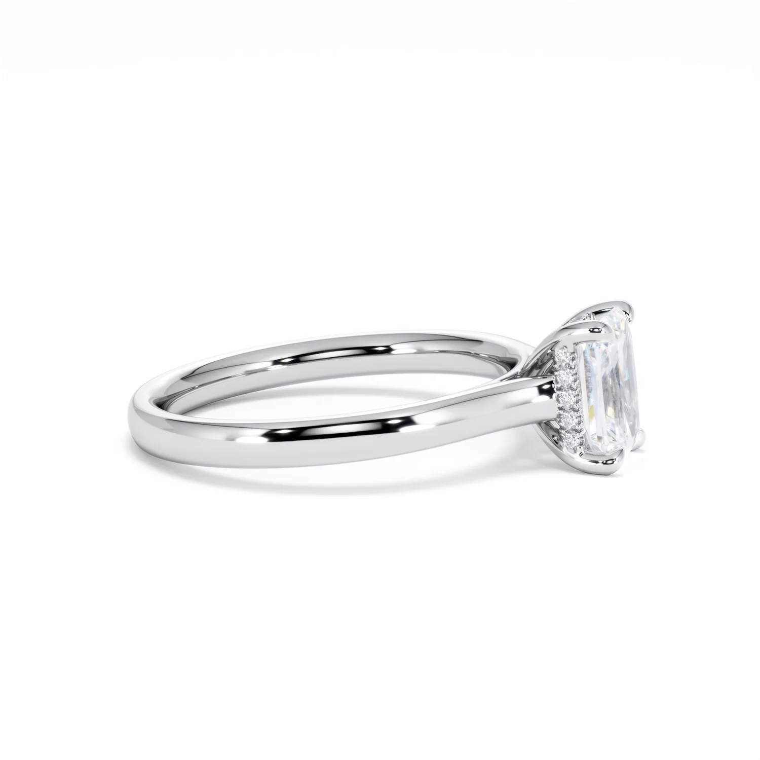 Amora Radiant 1.00ct Hidden Halo Diamond Engagement Ring G/VS1 Set in 18K White Gold - Image 26