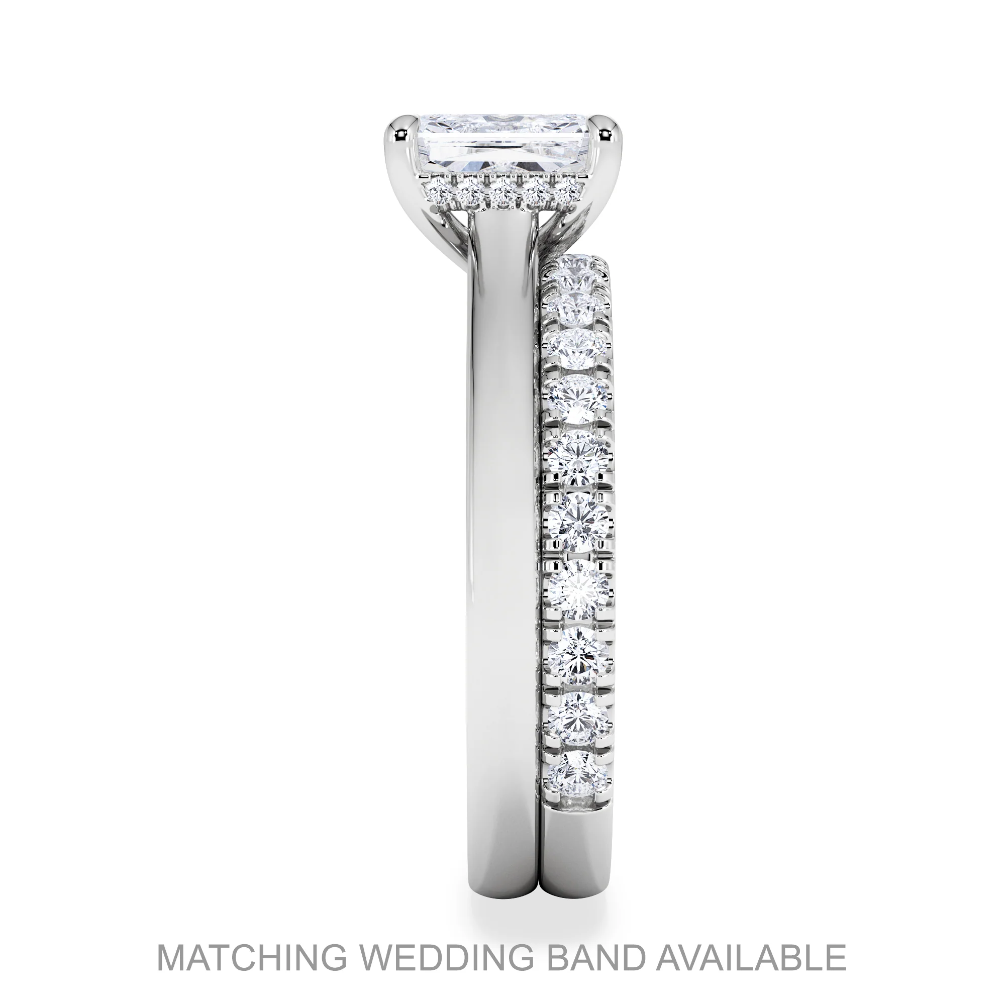 Amora Radiant 1.00ct Hidden Halo Diamond Engagement Ring G/VS1 Set in 18K White Gold - Image 7
