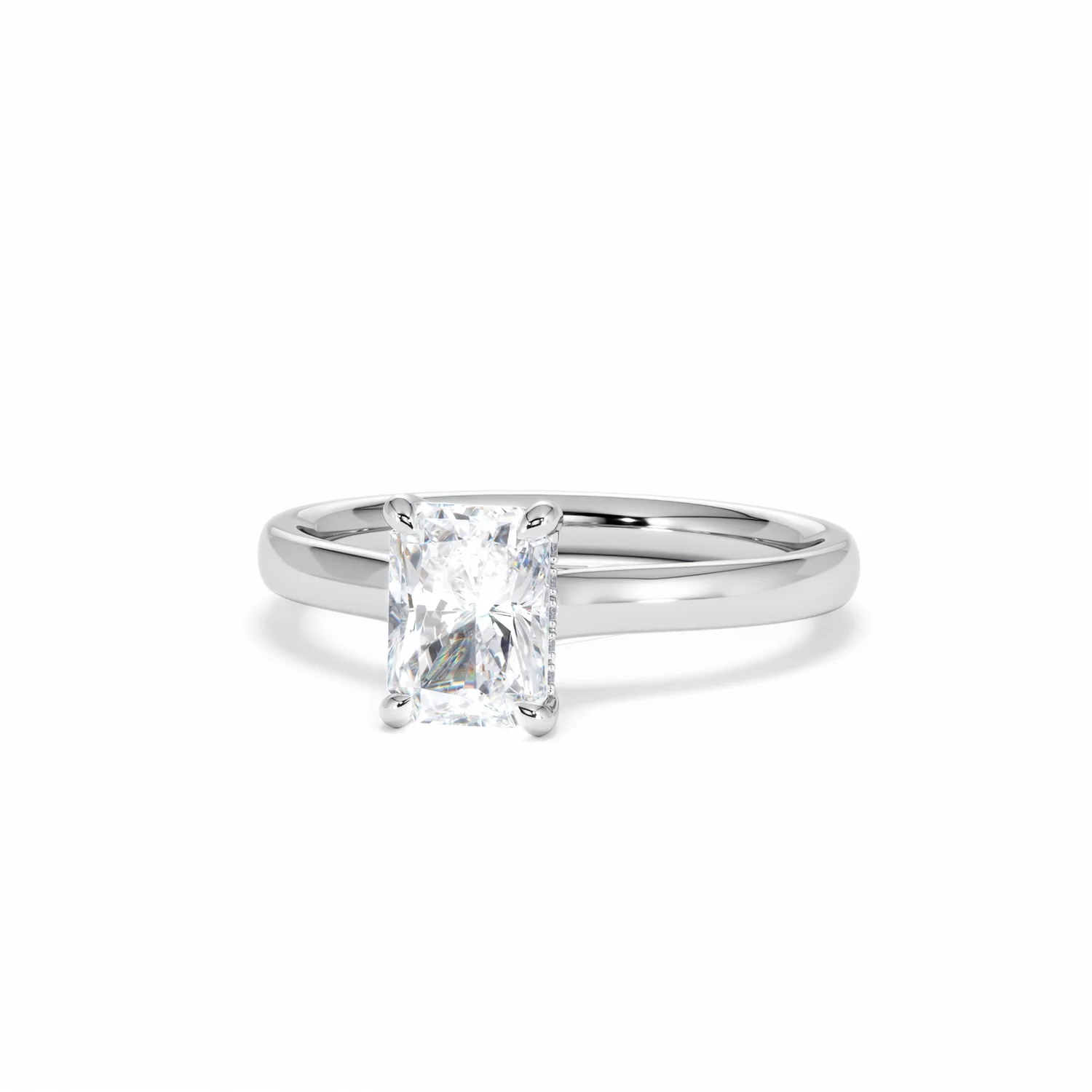 Amora Radiant 1.00ct Hidden Halo Diamond Engagement Ring G/VS1 Set in 18K White Gold - Image 87