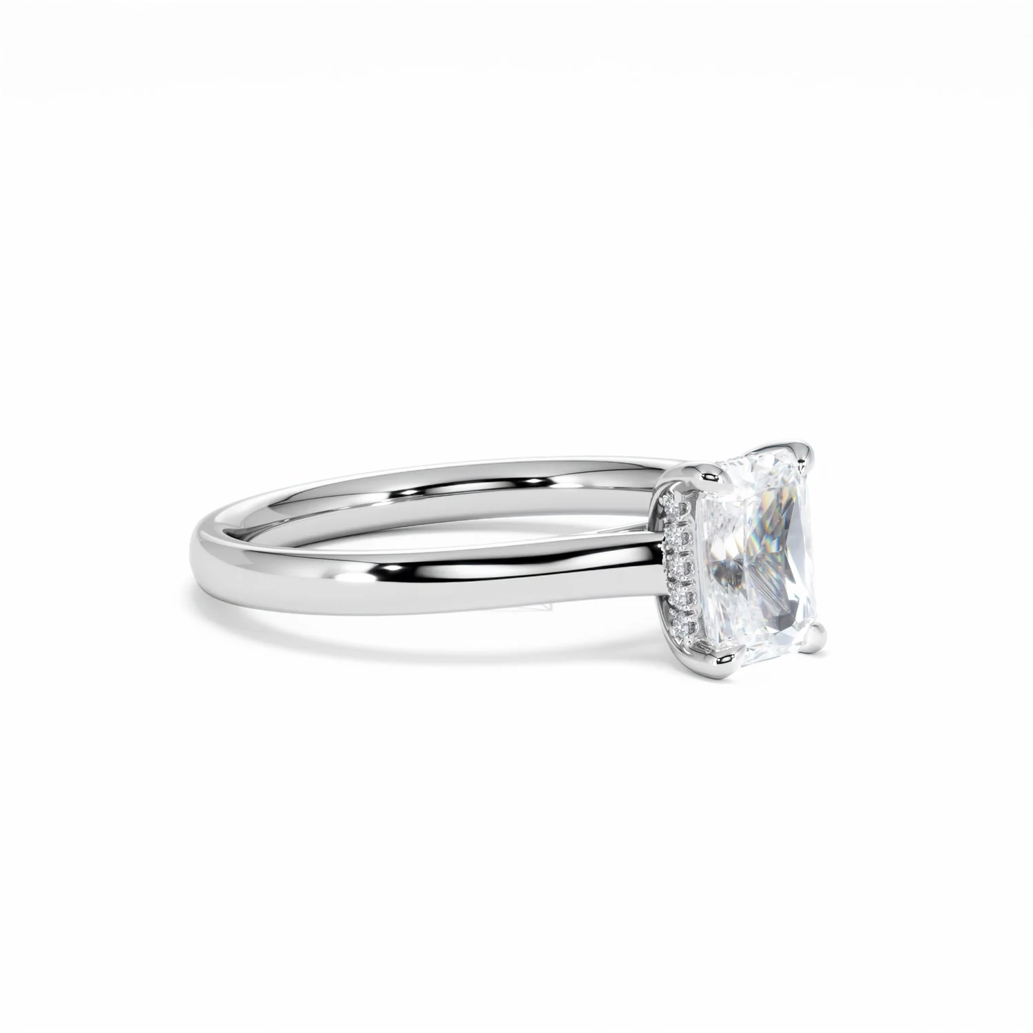 Amora Radiant 1.00ct Hidden Halo Diamond Engagement Ring G/VS1 Set in Platinum - Image 20