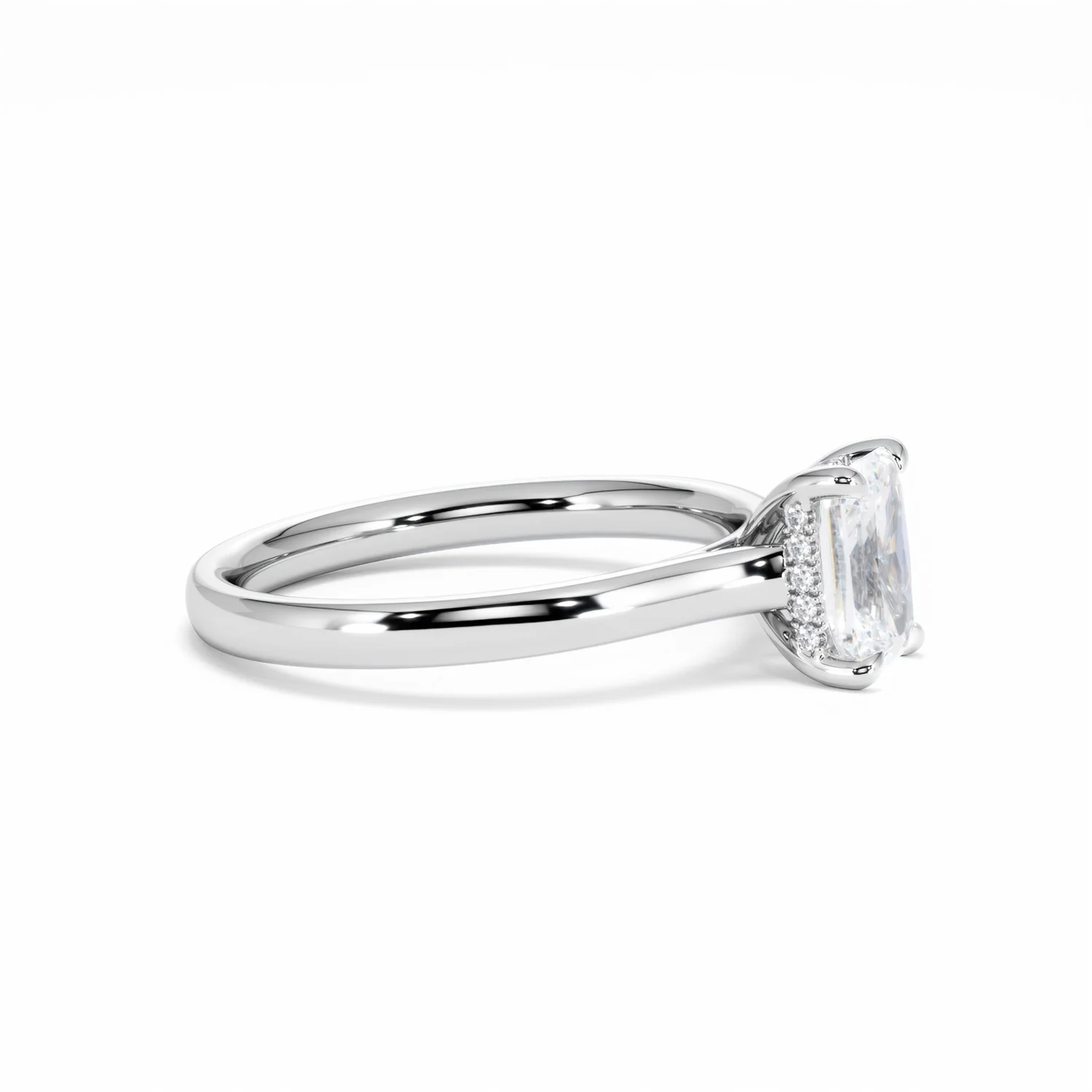 Amora Radiant 1.00ct Hidden Halo Diamond Engagement Ring G/VS1 Set in Platinum - Image 25