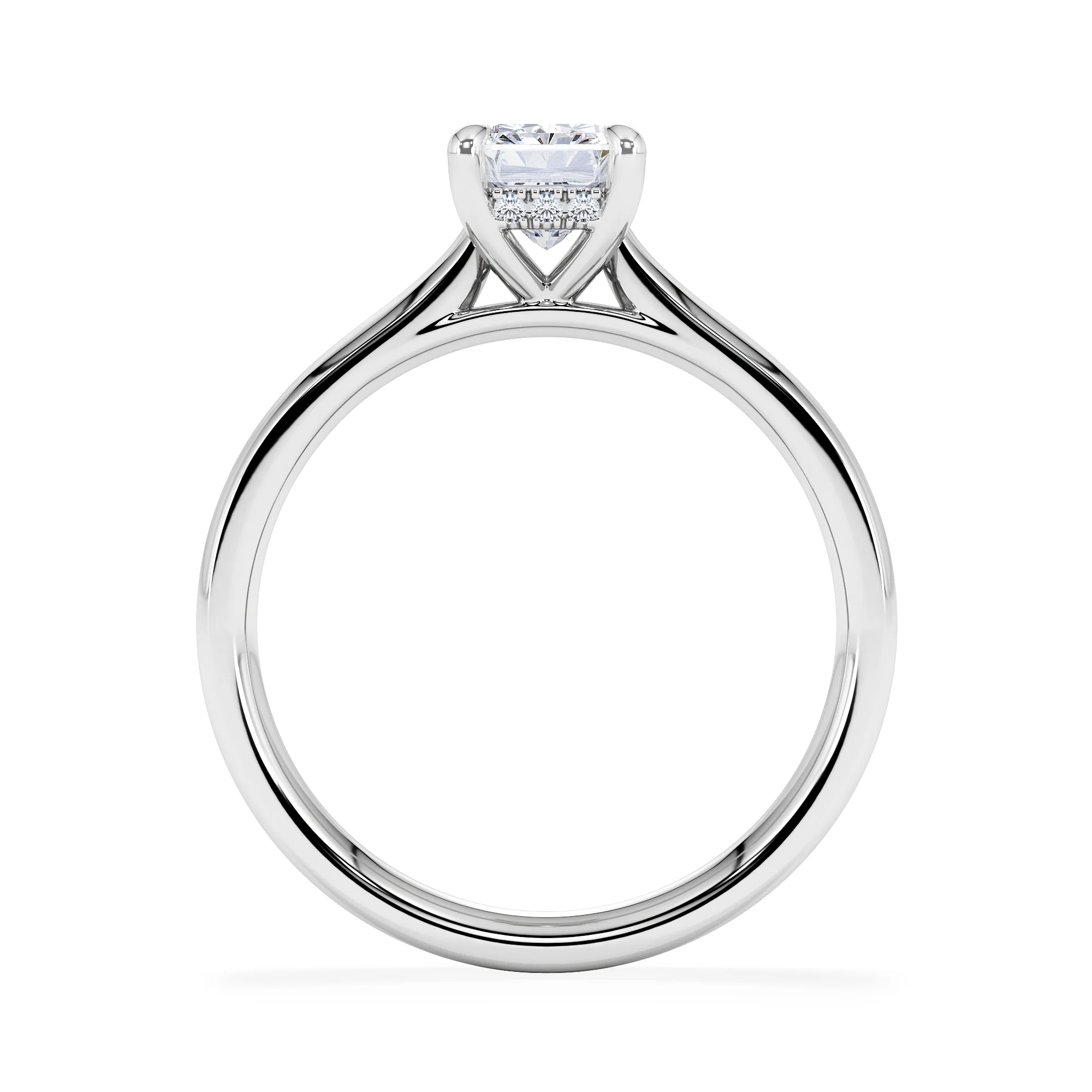Amora Radiant 1.00ct Hidden Halo Diamond Engagement Ring G/VS1 Set in Platinum - Image 3