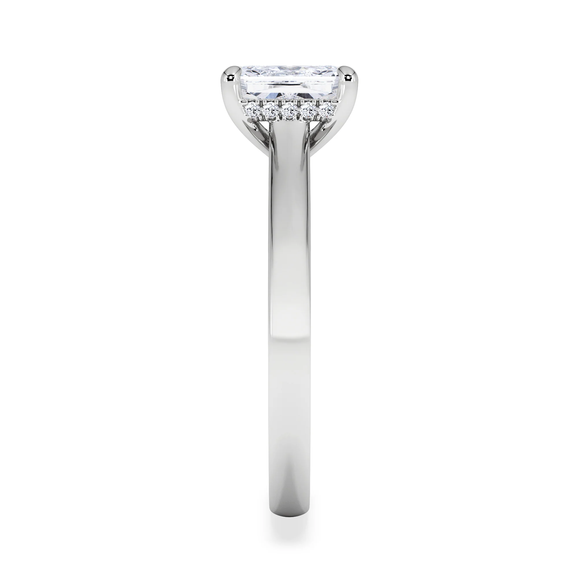 Amora Radiant 1.00ct Hidden Halo Diamond Engagement Ring G/VS1 Set in Platinum - Image 4