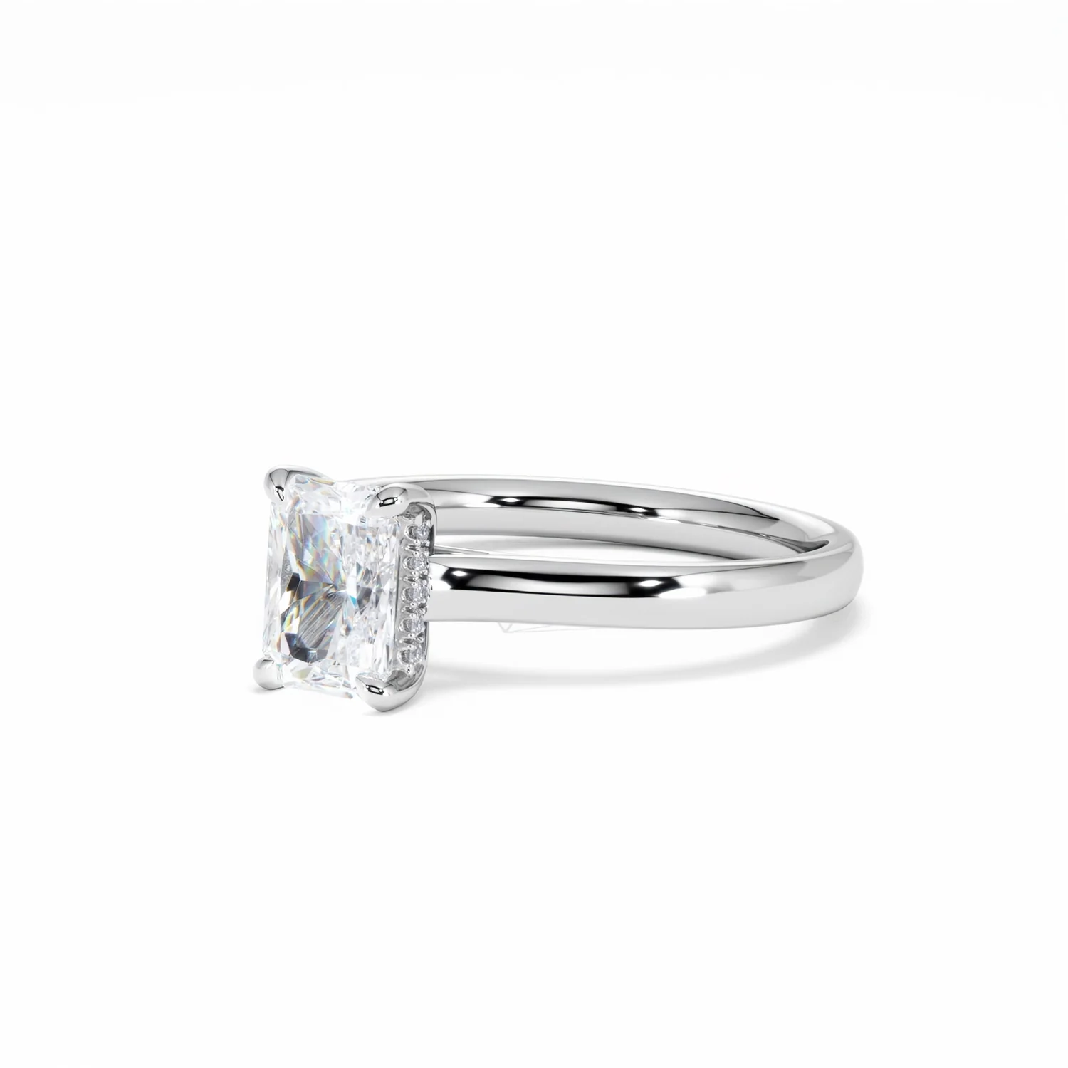 Amora Radiant 1.00ct Hidden Halo Diamond Engagement Ring G/VS1 Set in Platinum - Image 82