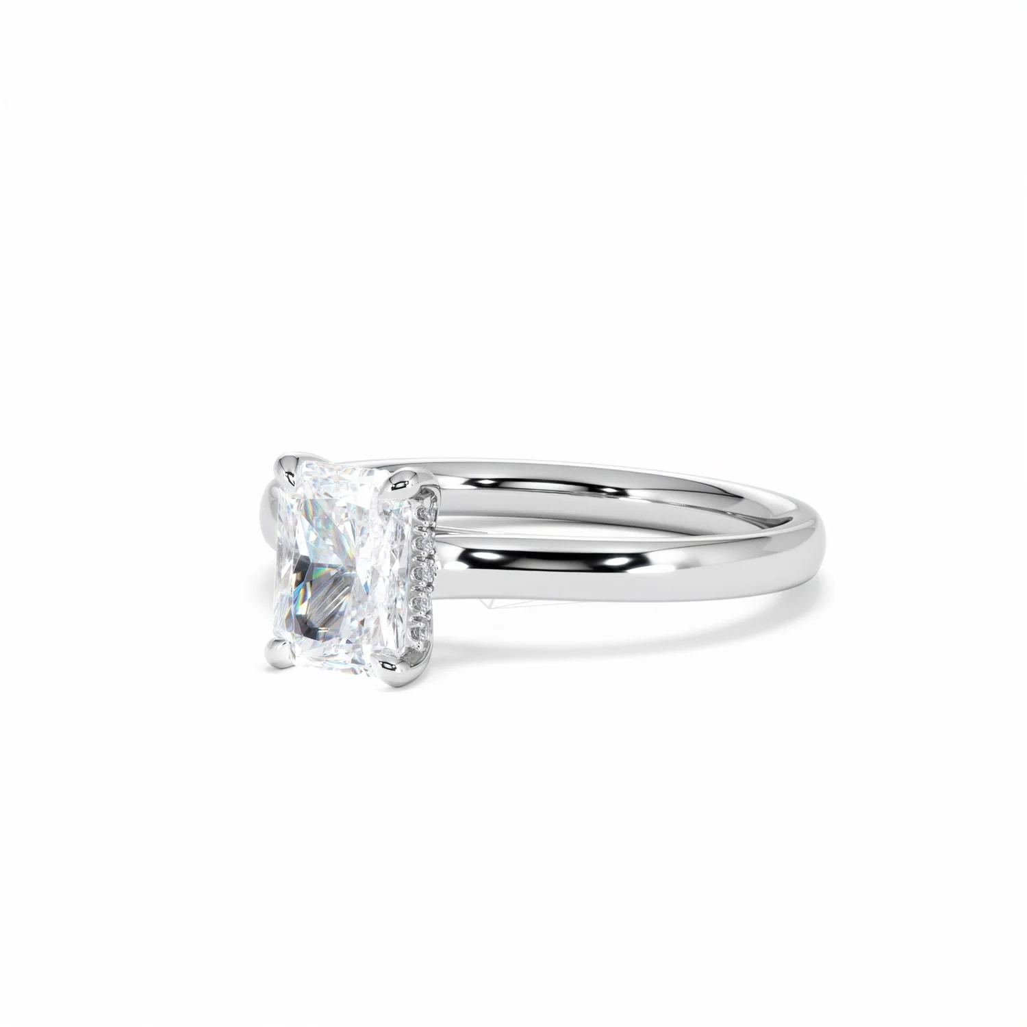 Amora Radiant 1.00ct Hidden Halo Diamond Engagement Ring G/VS1 Set in Platinum - Image 83