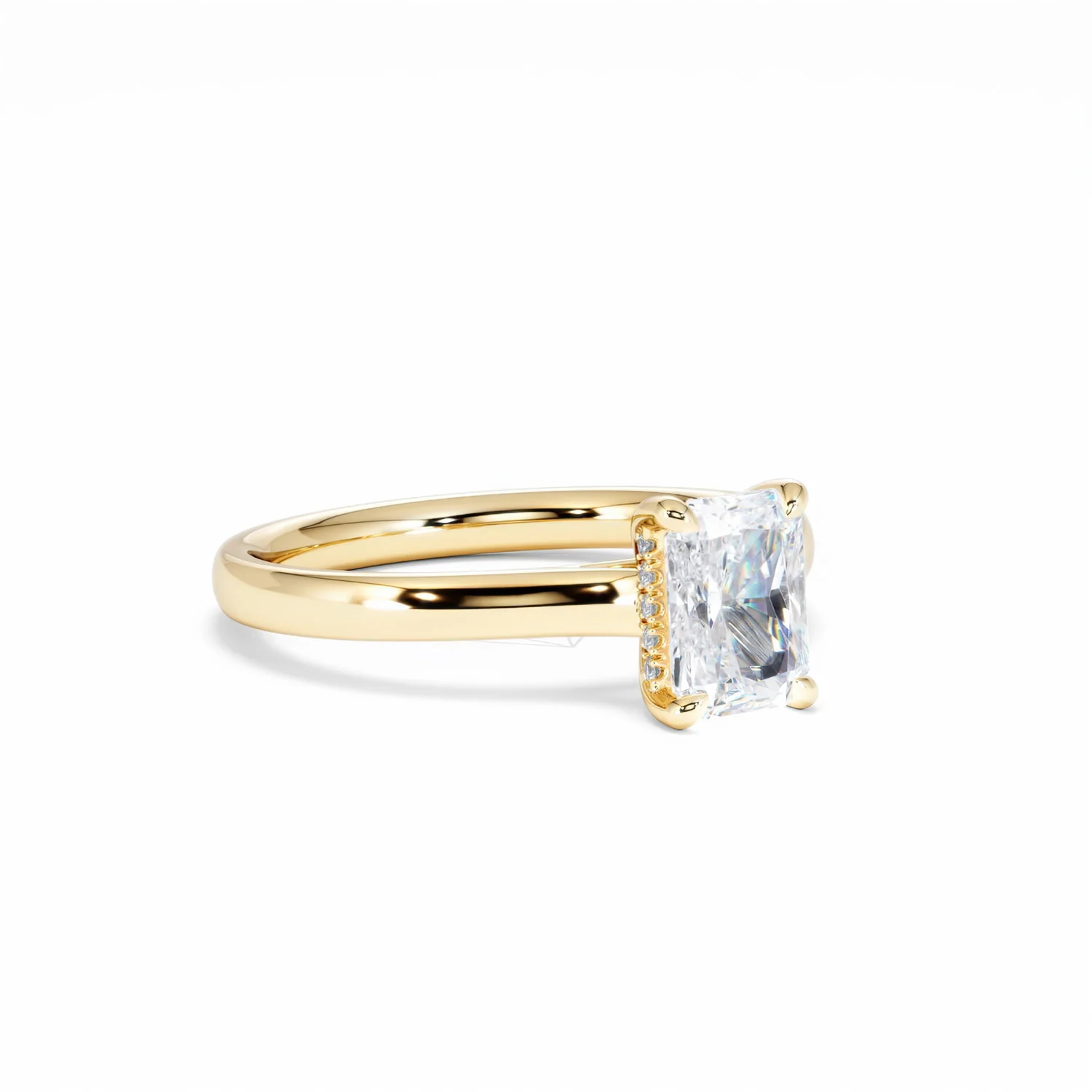 Amora Radiant 1.00ct Hidden Halo Lab Diamond Engagement Ring F/VS1 Set in 18K Gold - Image 17