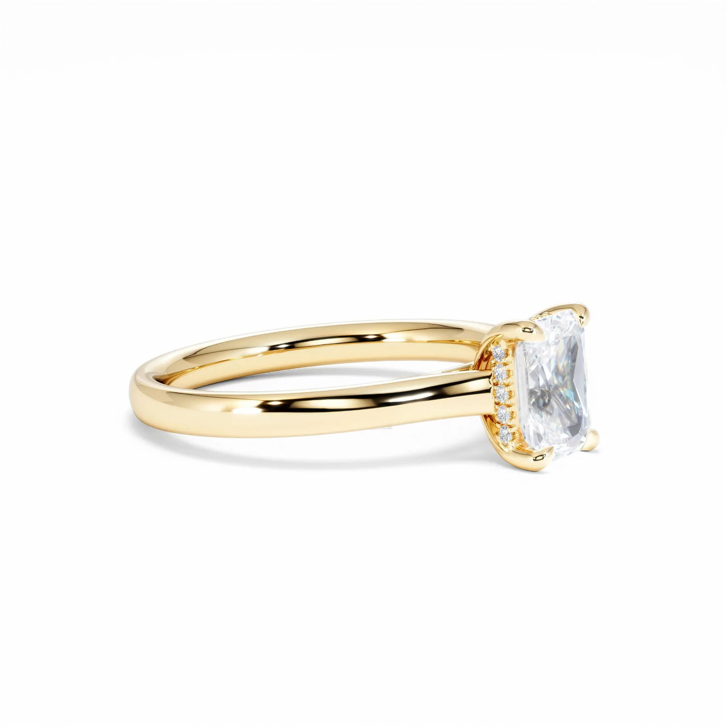 Amora Radiant 1.00ct Hidden Halo Lab Diamond Engagement Ring F/VS1 Set in 18K Gold - Image 22