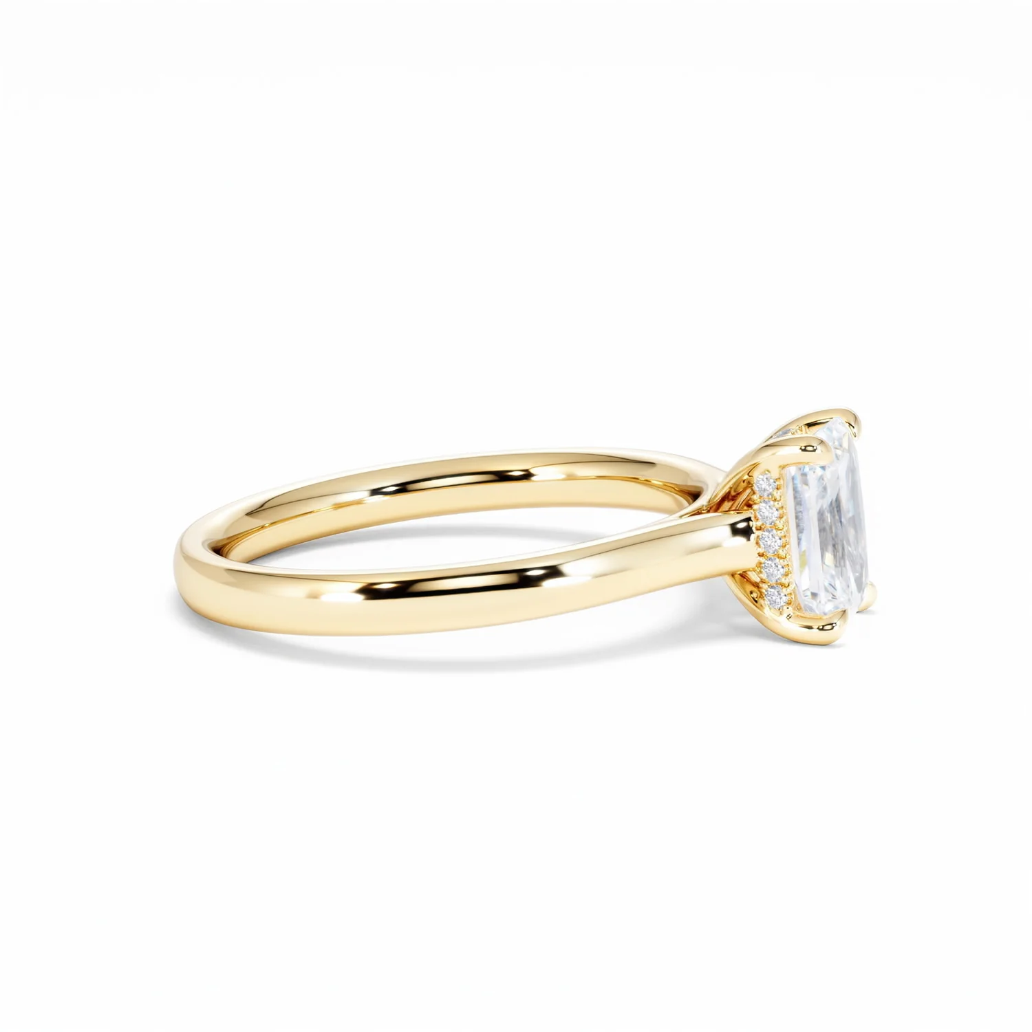 Amora Radiant 1.00ct Hidden Halo Lab Diamond Engagement Ring F/VS1 Set in 18K Gold - Image 26