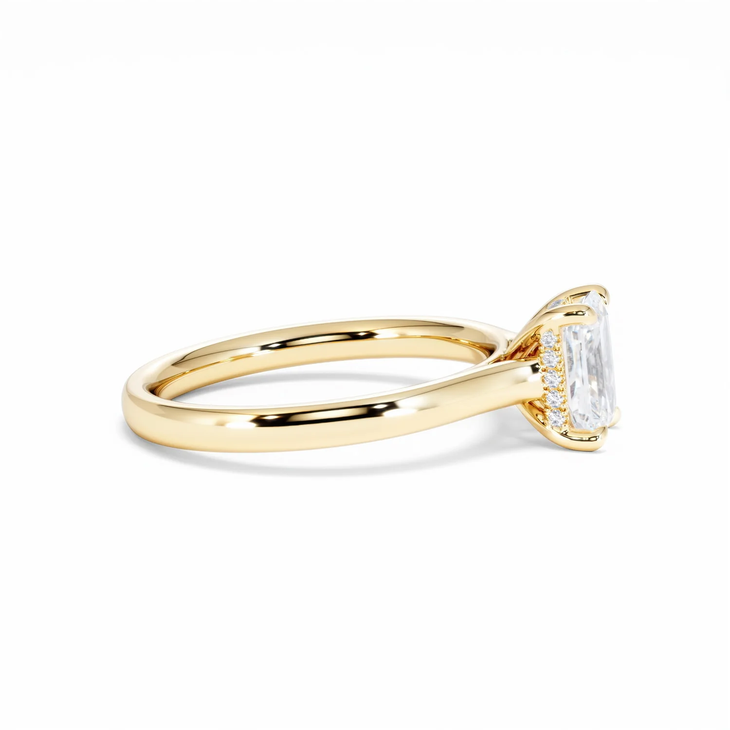 Amora Radiant 1.00ct Hidden Halo Lab Diamond Engagement Ring F/VS1 Set in 18K Gold - Image 27