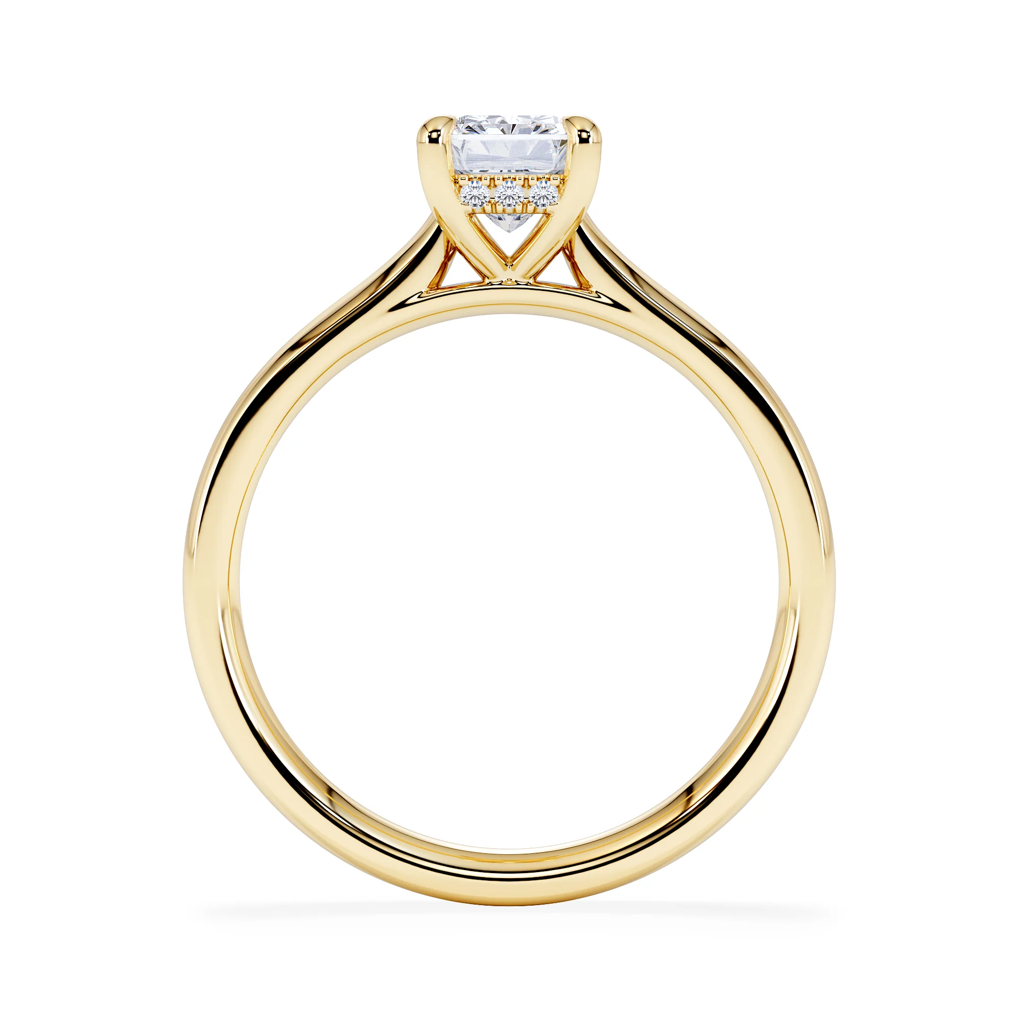 Amora Radiant 1.00ct Hidden Halo Lab Diamond Engagement Ring F/VS1 Set in 18K Gold - Image 3