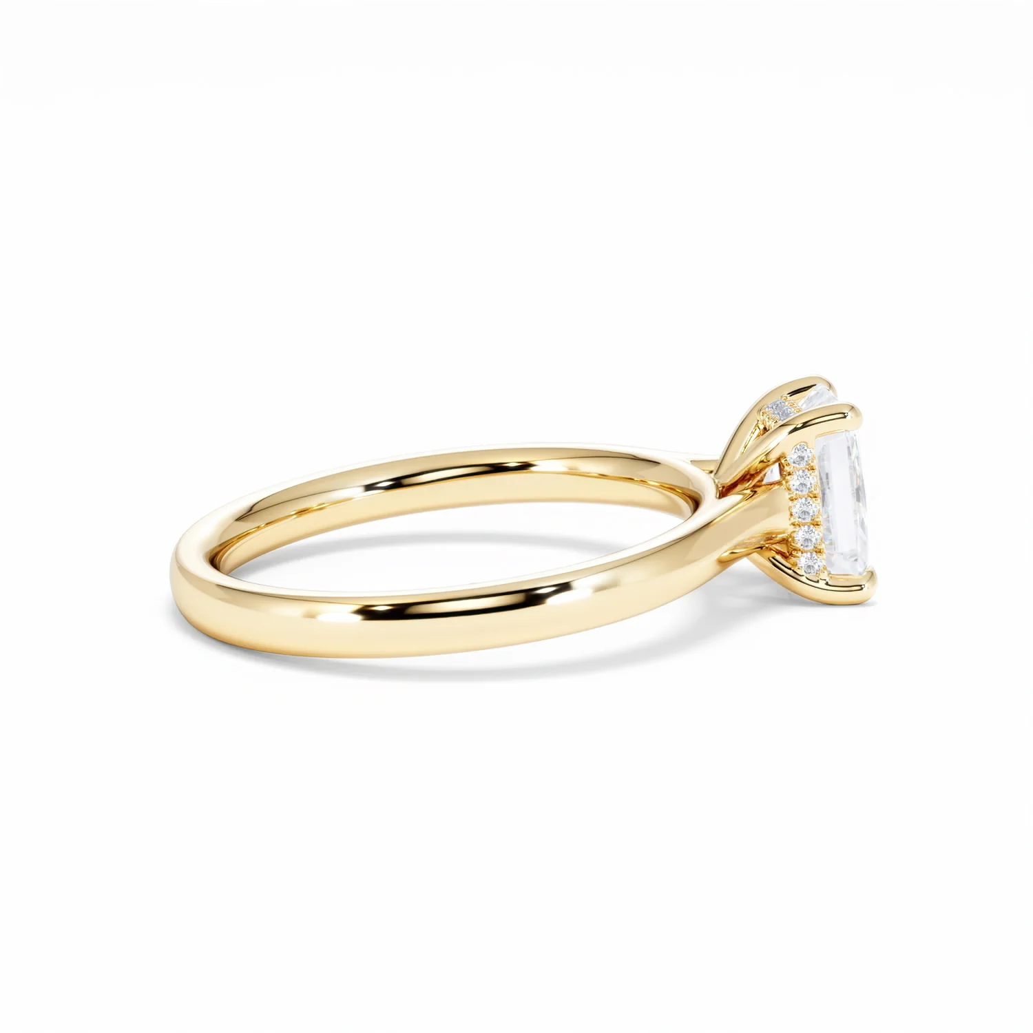 Amora Radiant 1.00ct Hidden Halo Lab Diamond Engagement Ring F/VS1 Set in 18K Gold - Image 32