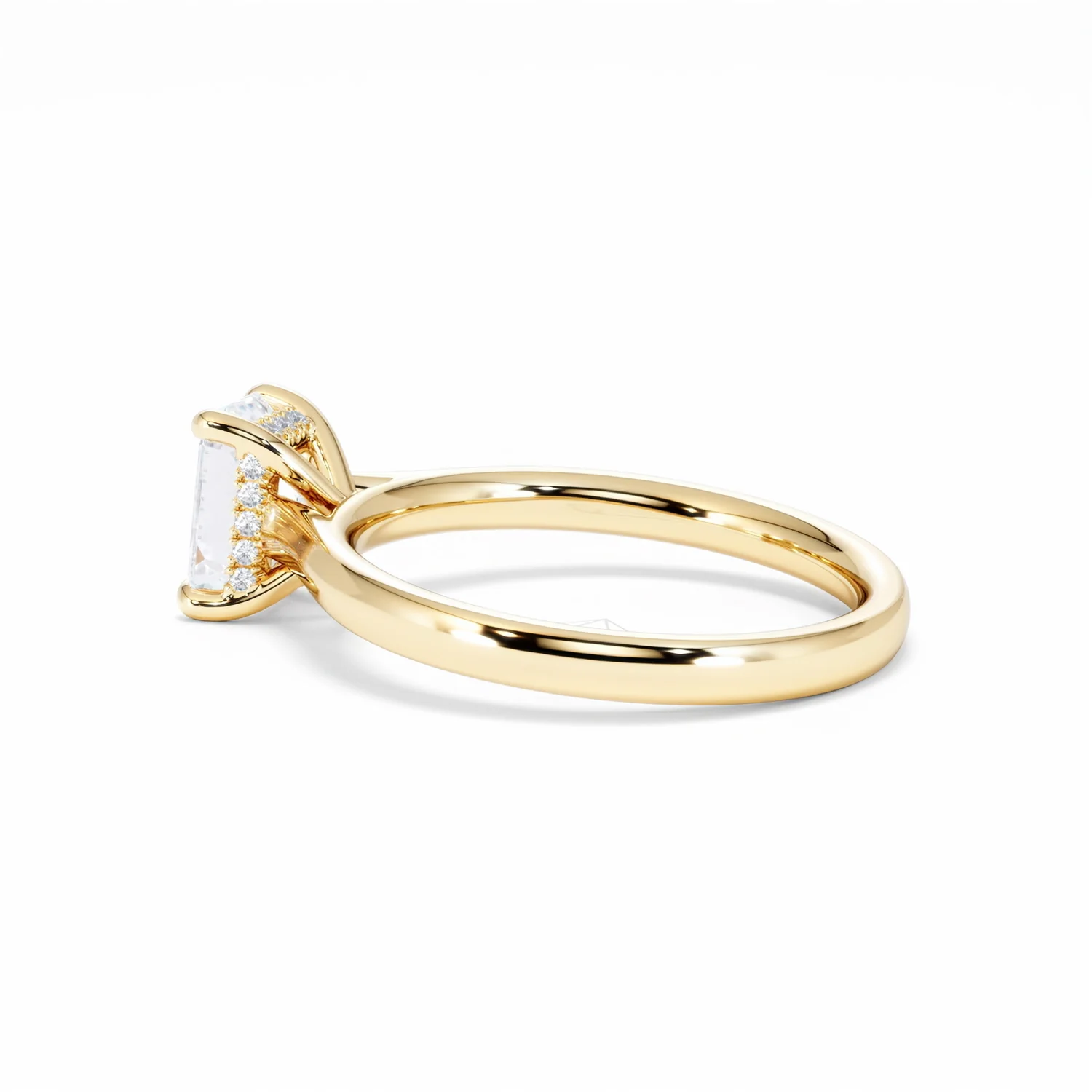 Amora Radiant 1.00ct Hidden Halo Lab Diamond Engagement Ring F/VS1 Set in 18K Gold - Image 65