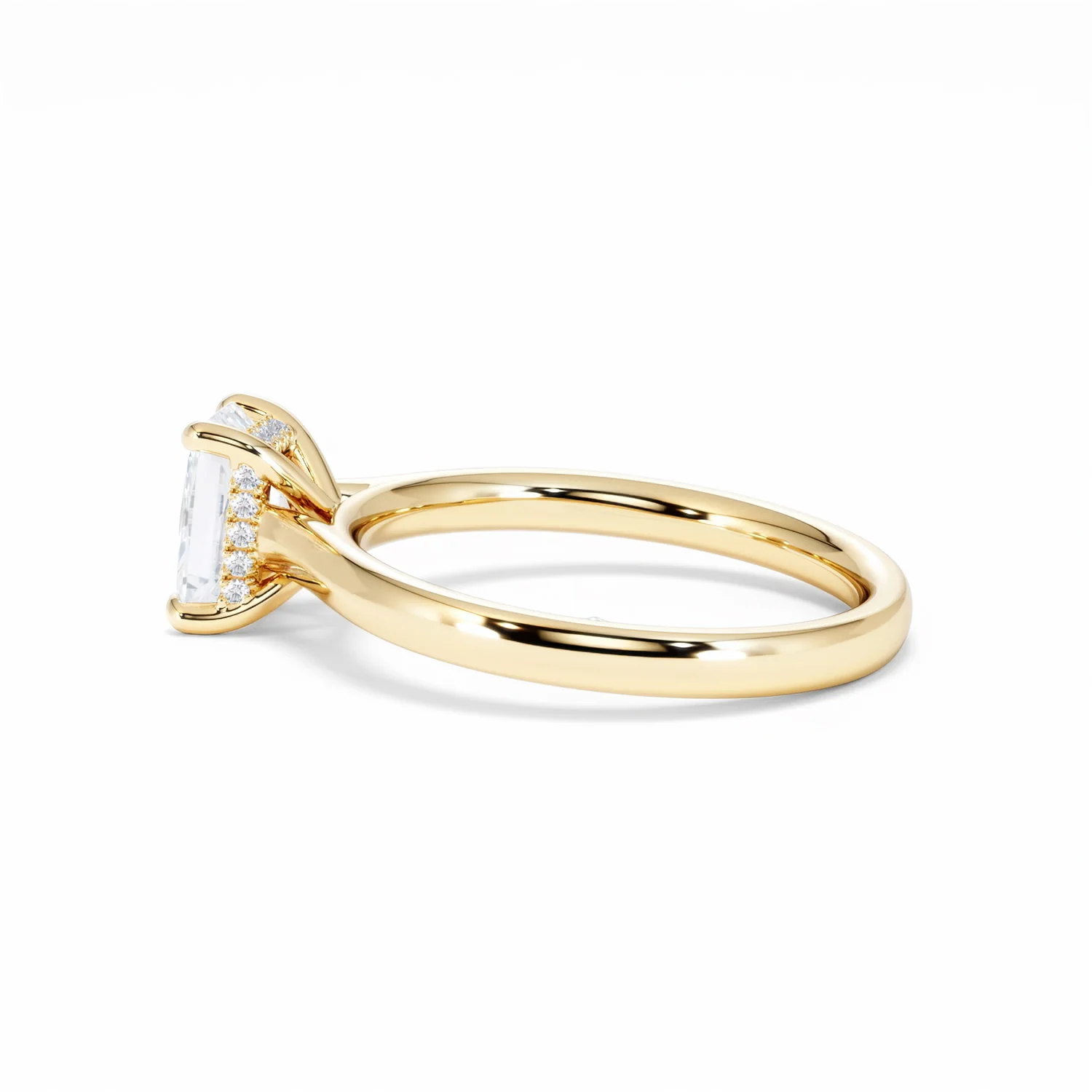 Amora Radiant 1.00ct Hidden Halo Lab Diamond Engagement Ring F/VS1 Set in 18K Gold - Image 67