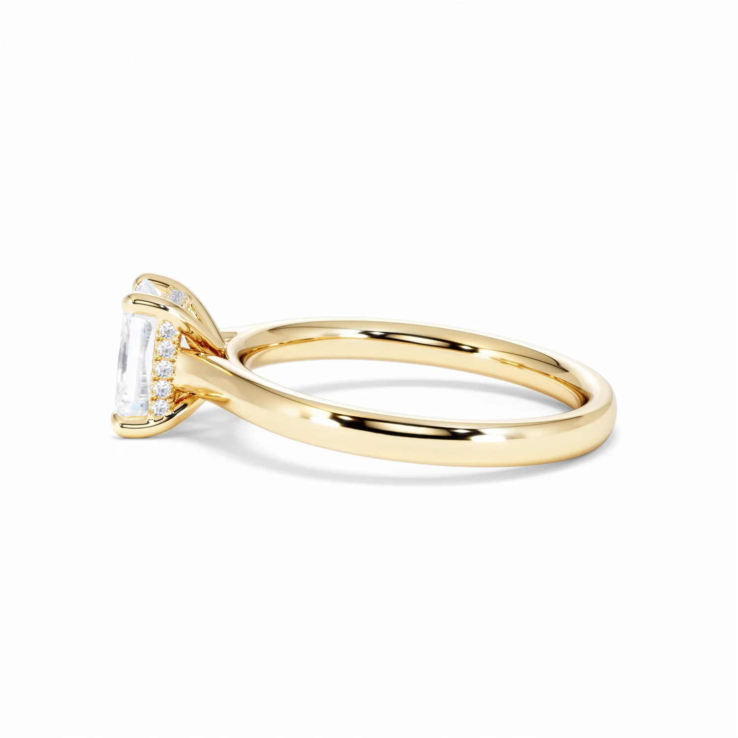 Amora Radiant 1.00ct Hidden Halo Lab Diamond Engagement Ring F/VS1 Set in 18K Gold - Image 69