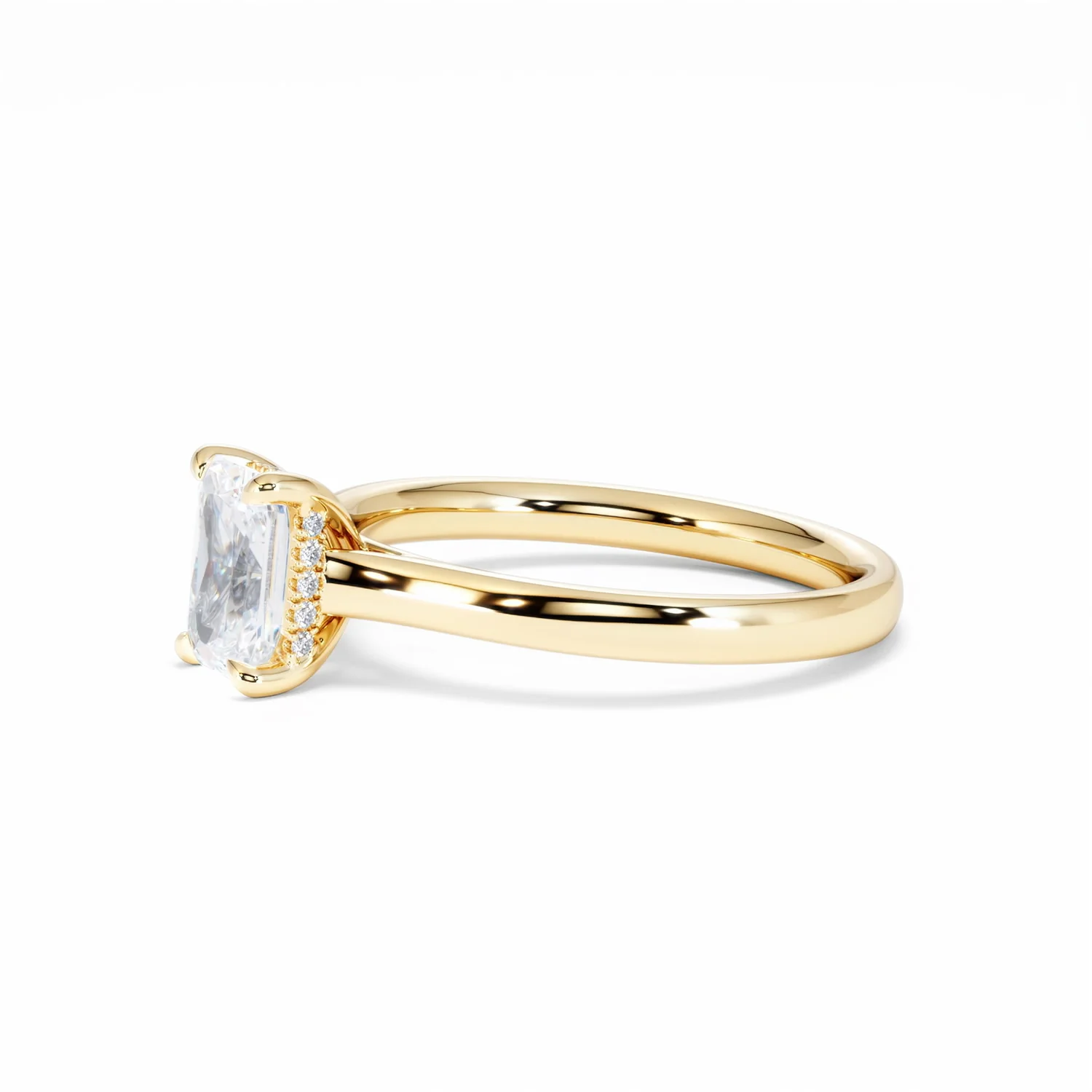 Amora Radiant 1.00ct Hidden Halo Lab Diamond Engagement Ring F/VS1 Set in 18K Gold - Image 76