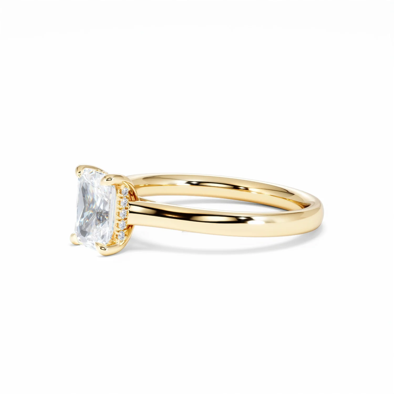 Amora Radiant 1.00ct Hidden Halo Lab Diamond Engagement Ring F/VS1 Set in 18K Gold - Image 78